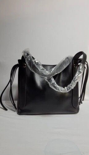Melie Bianco Black Vegan Leather Black Bag Purse