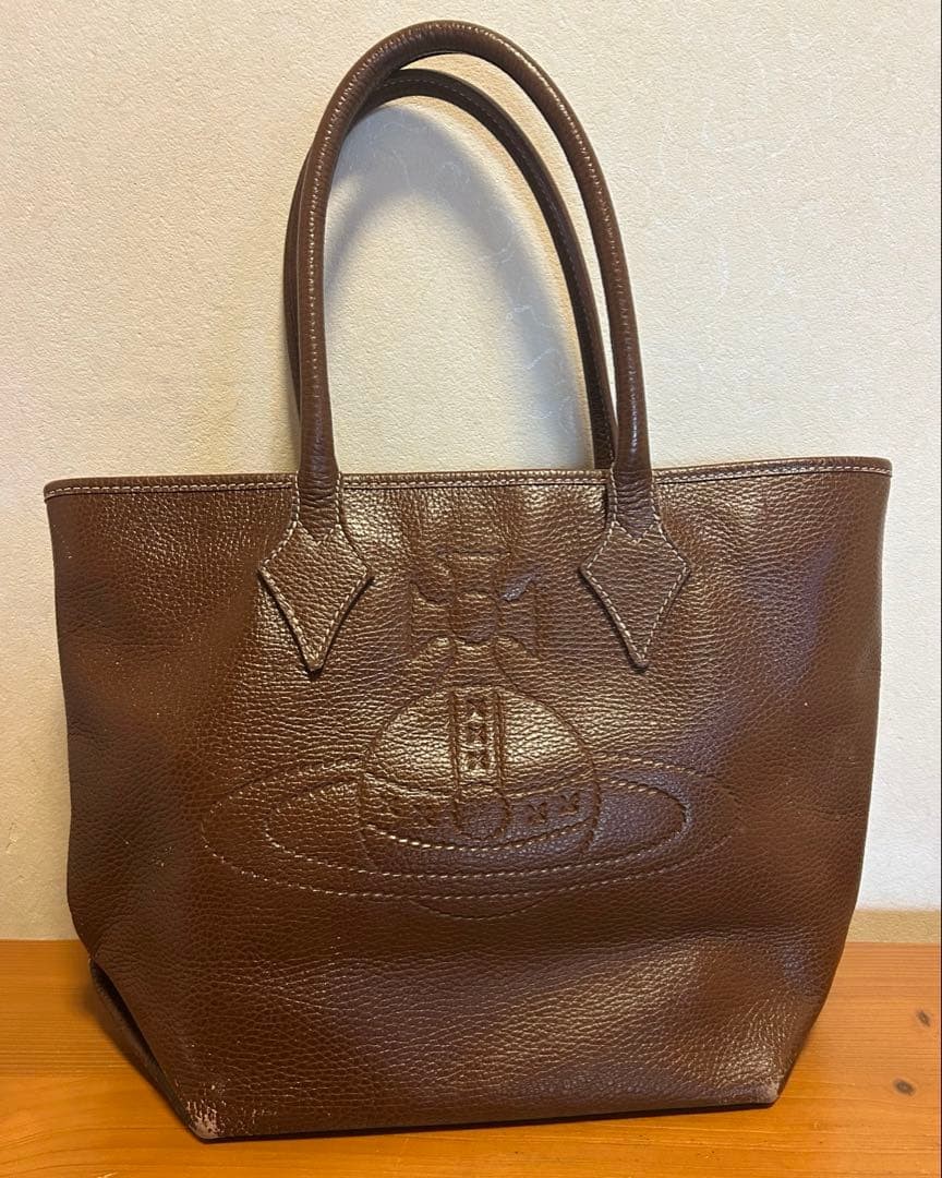 Vivienne Westwood Tote Bag Brown Handbag 37x27x15cm Leather #FF AGA