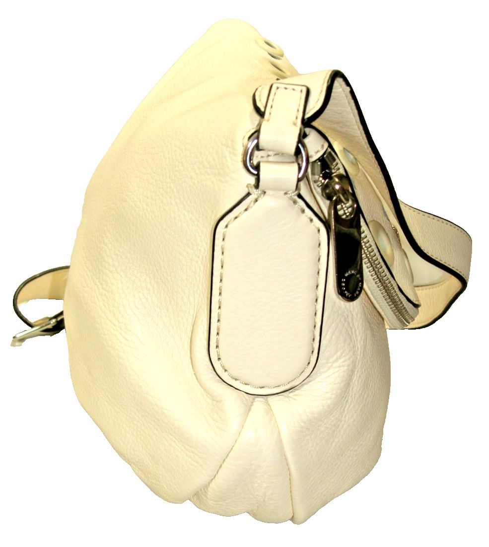 Marc by Marc Jacobs Off-White Leather Fold-Over Perforated Shoulder Bag Nr MINT!