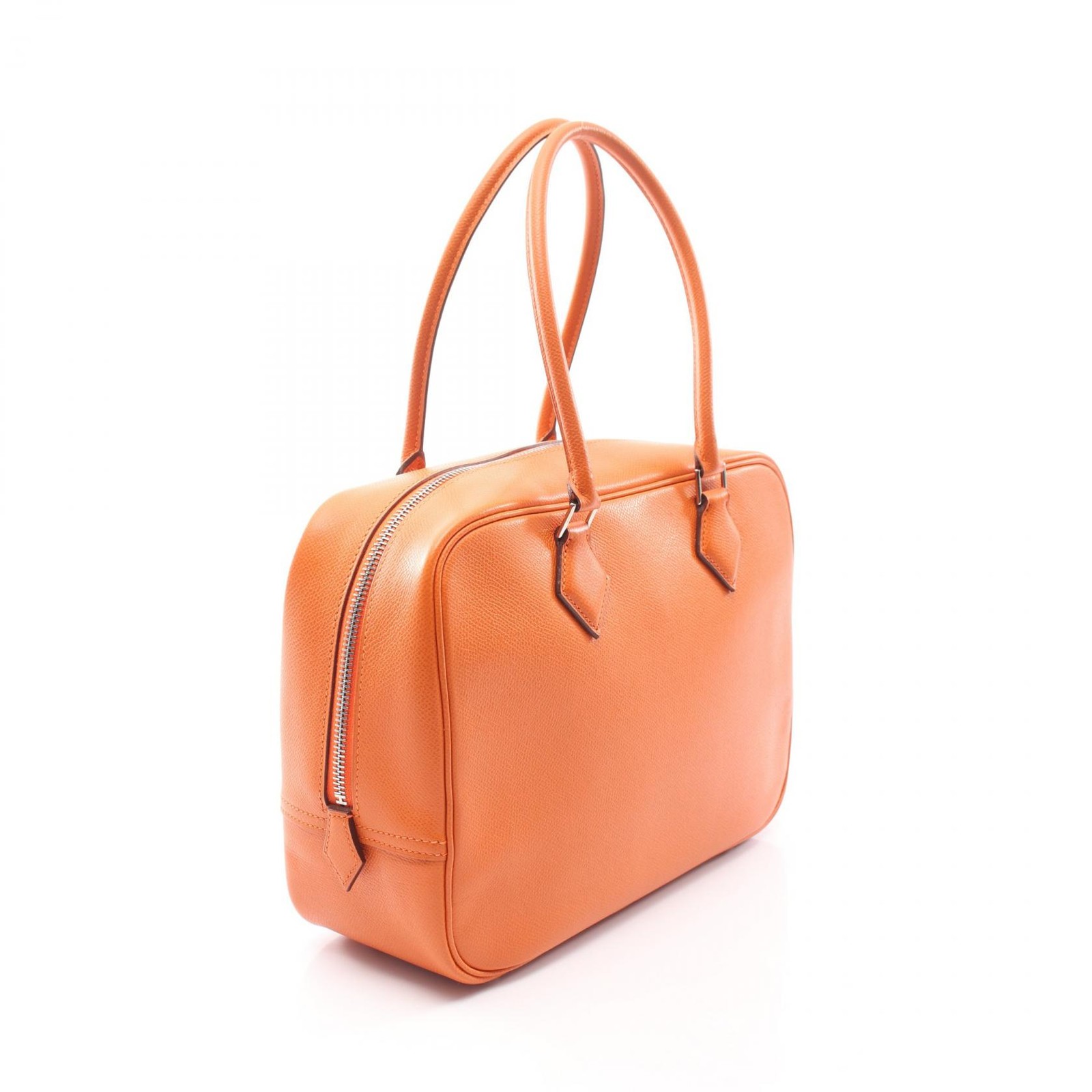 Hermes Plume 28 Handbag Tote Bag Veau Epsom Leather Orange H Stamp W11xH7.9in 99