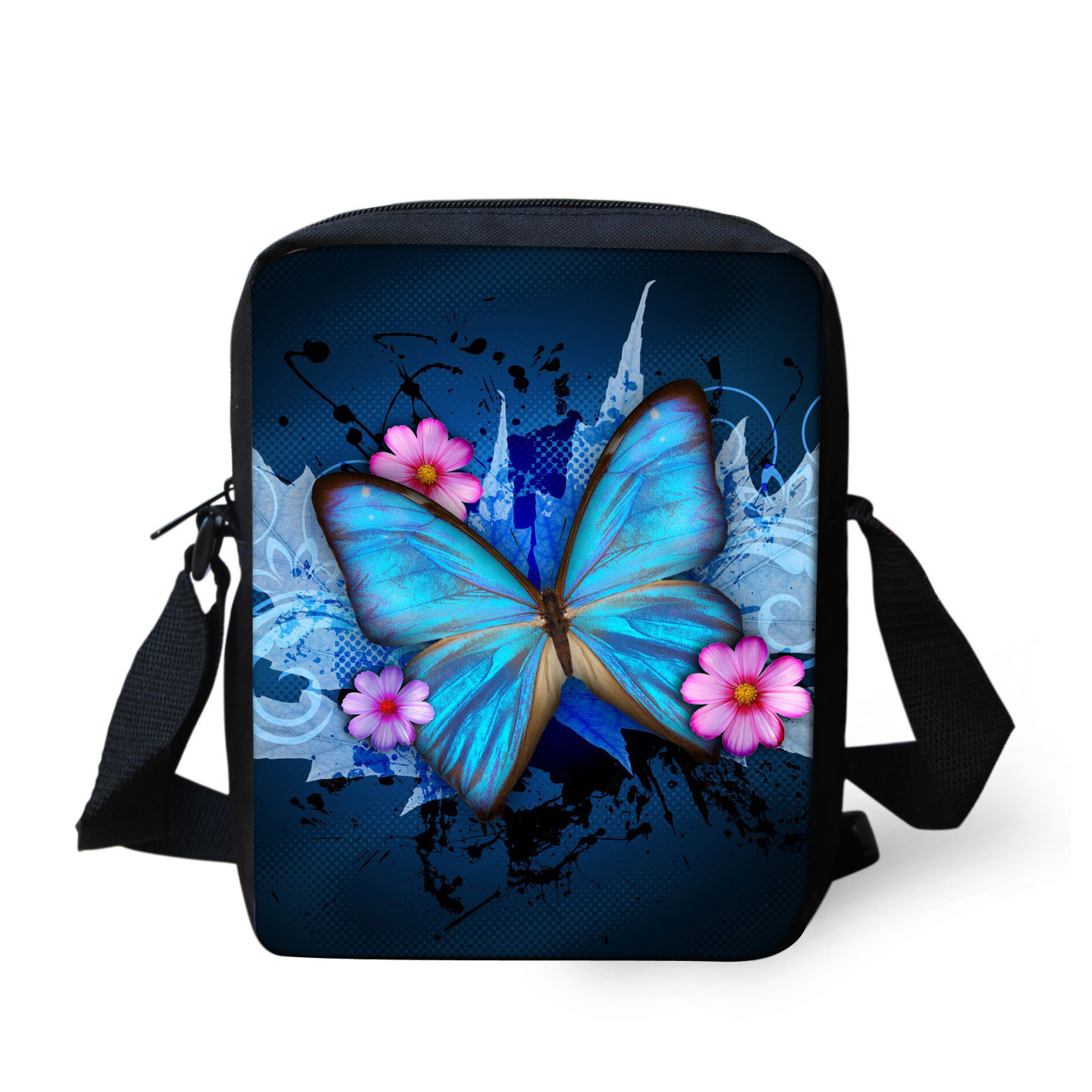 Blue Butterfly Shoulder Bag Body Purse Satchel Messenger Cross Handbag Women New