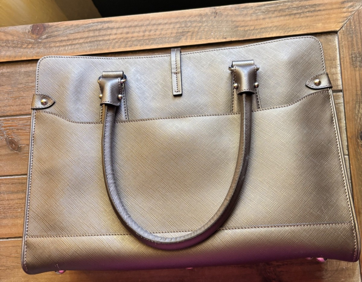 Salvatore Ferragamo Gancini Briana Handbag Olive Green Leather Small Tote
