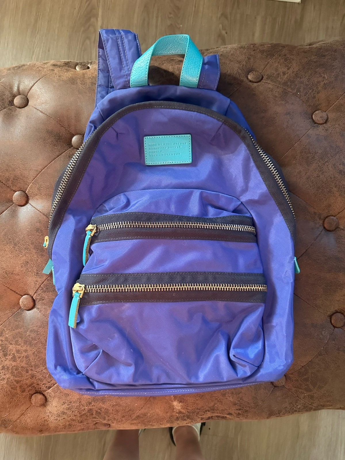 Marc by Marc Jacob’s Blue Nylon Backpack with Adjustable Straps