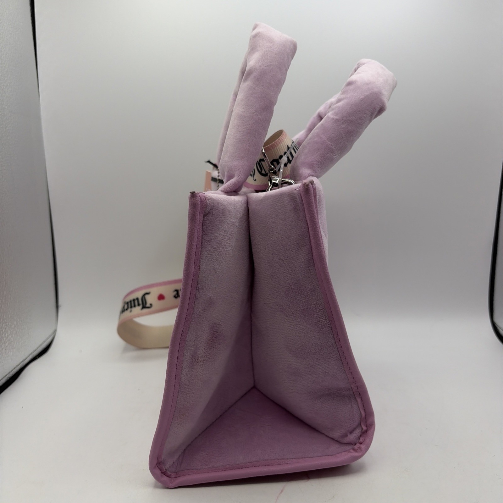 Juicy Couture Fondant Pink Extra Spender Mini Tote Crossbody Shoulder Bag Velour