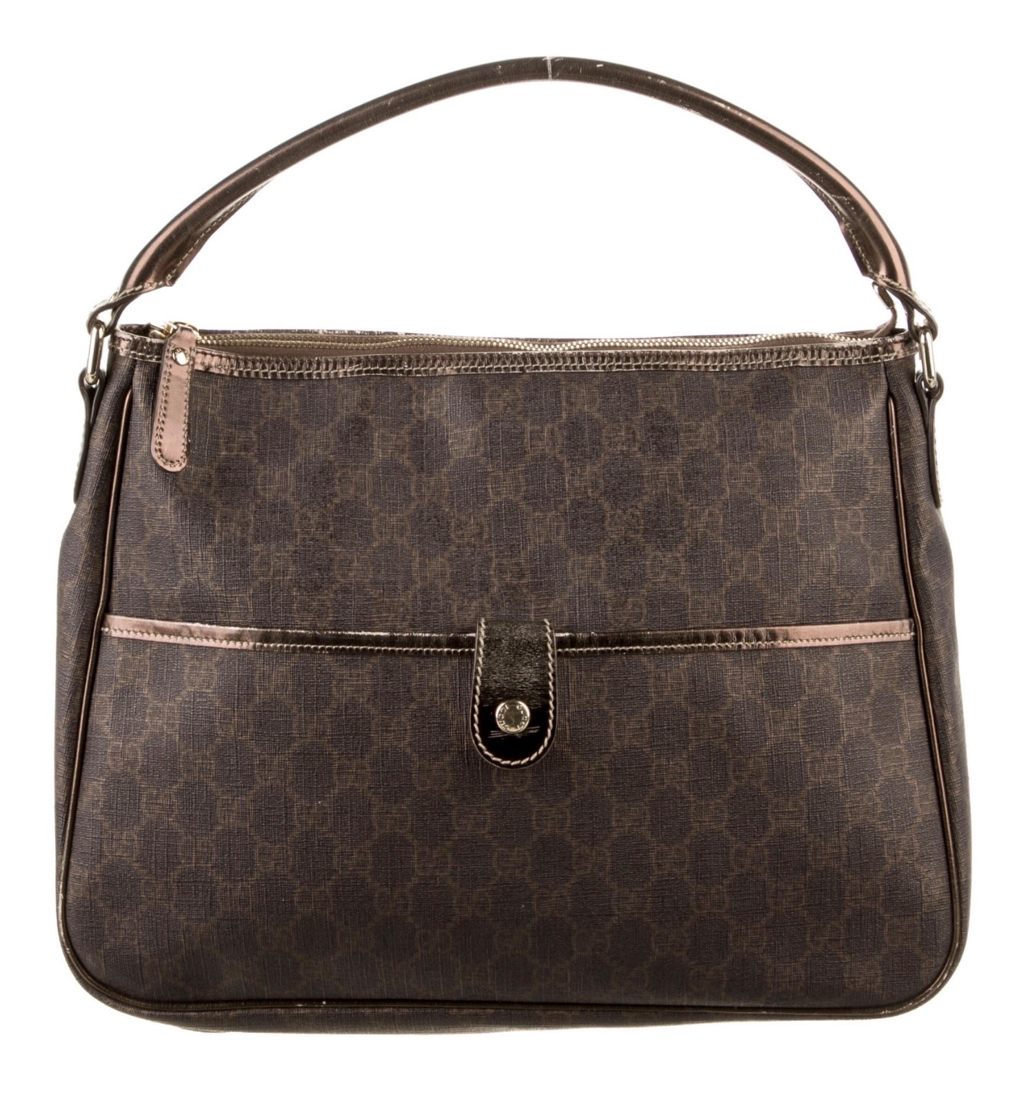 Gucci 189898 GG Supreme Joy Hobo GG PVC Leather Brown Shoulder Bag