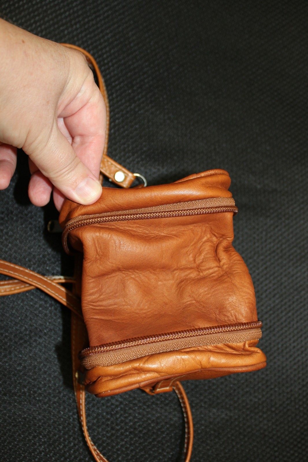 Crossbody faux leather mini expandable purse