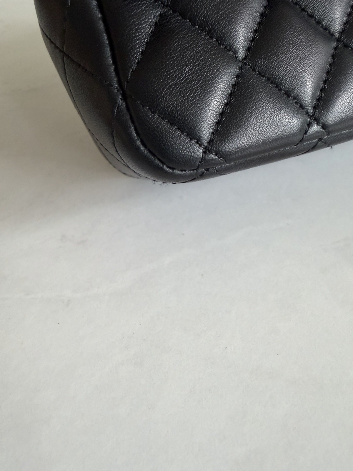 100% Authentic Chanel Classic Medium Double Flap Black Lambskin Silver Hardware
