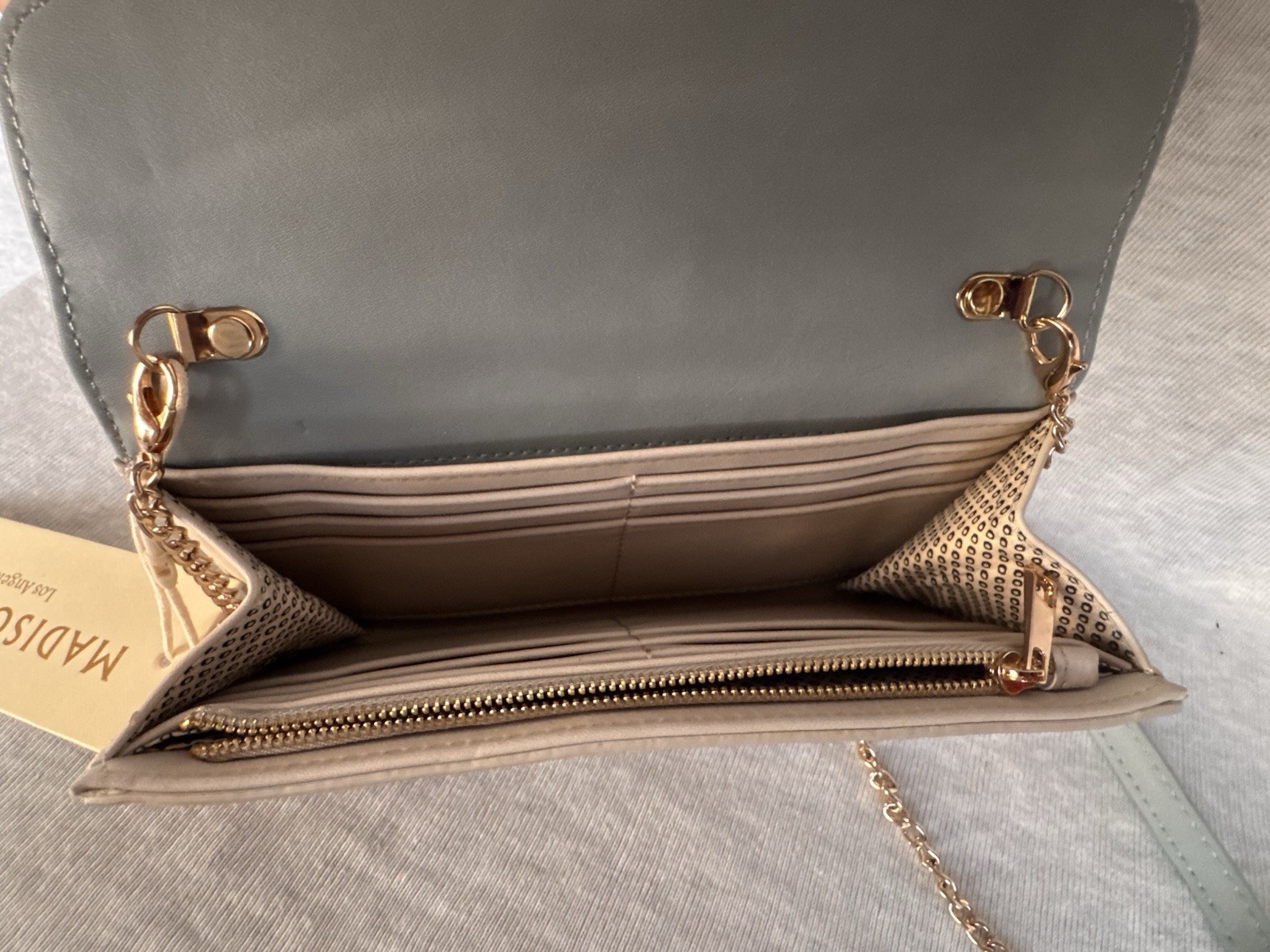￼Madison West MWBags Cross Body Purse With Gold Chain
