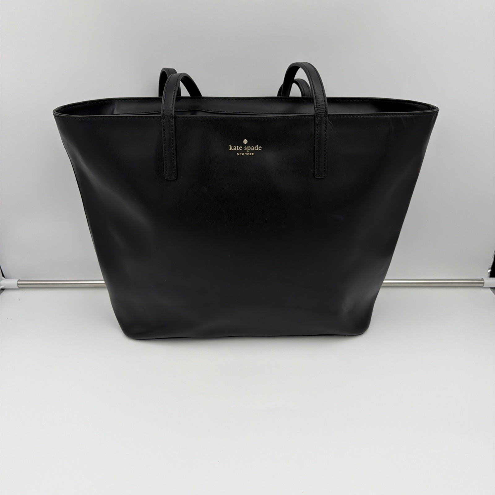 Kate Spade New York Black Genuine Cowhide Leather Tote Double Handle Bag