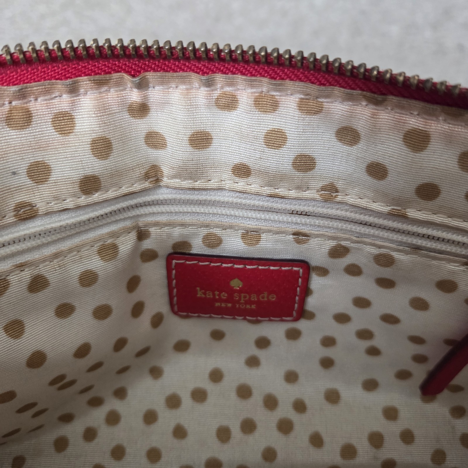 Kate Spade Wellesley Byrd Shoulder Bag RED Leather Chain Strap Purse