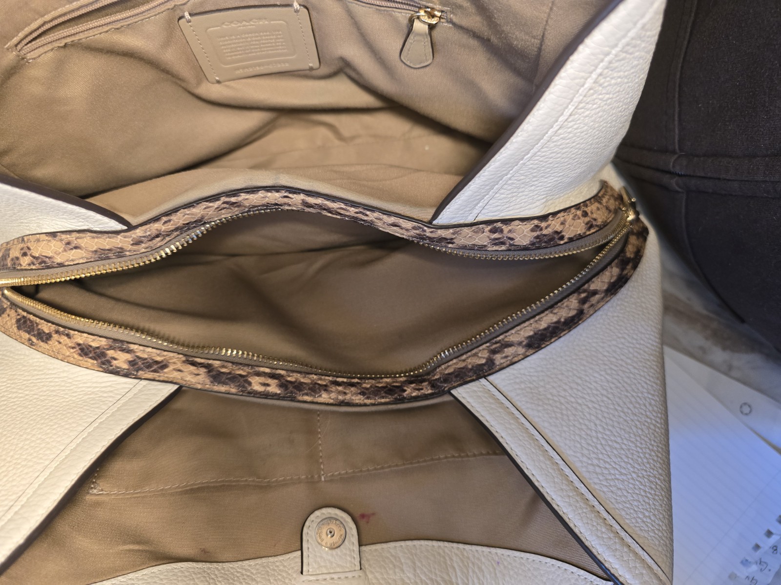 Coach Kristy Shoulder Bag SIgnature Monogram And Snake Print
