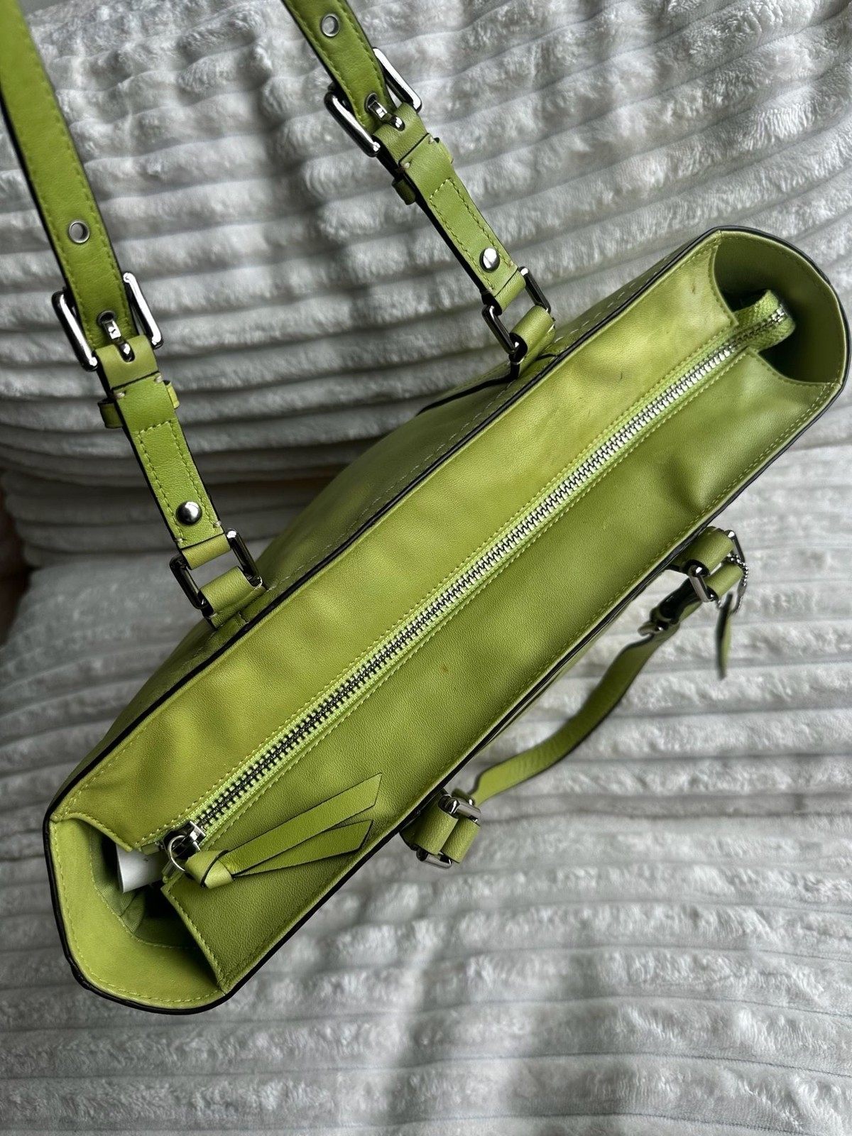 Coach Leatherware Lime Green Leather Tote Bag