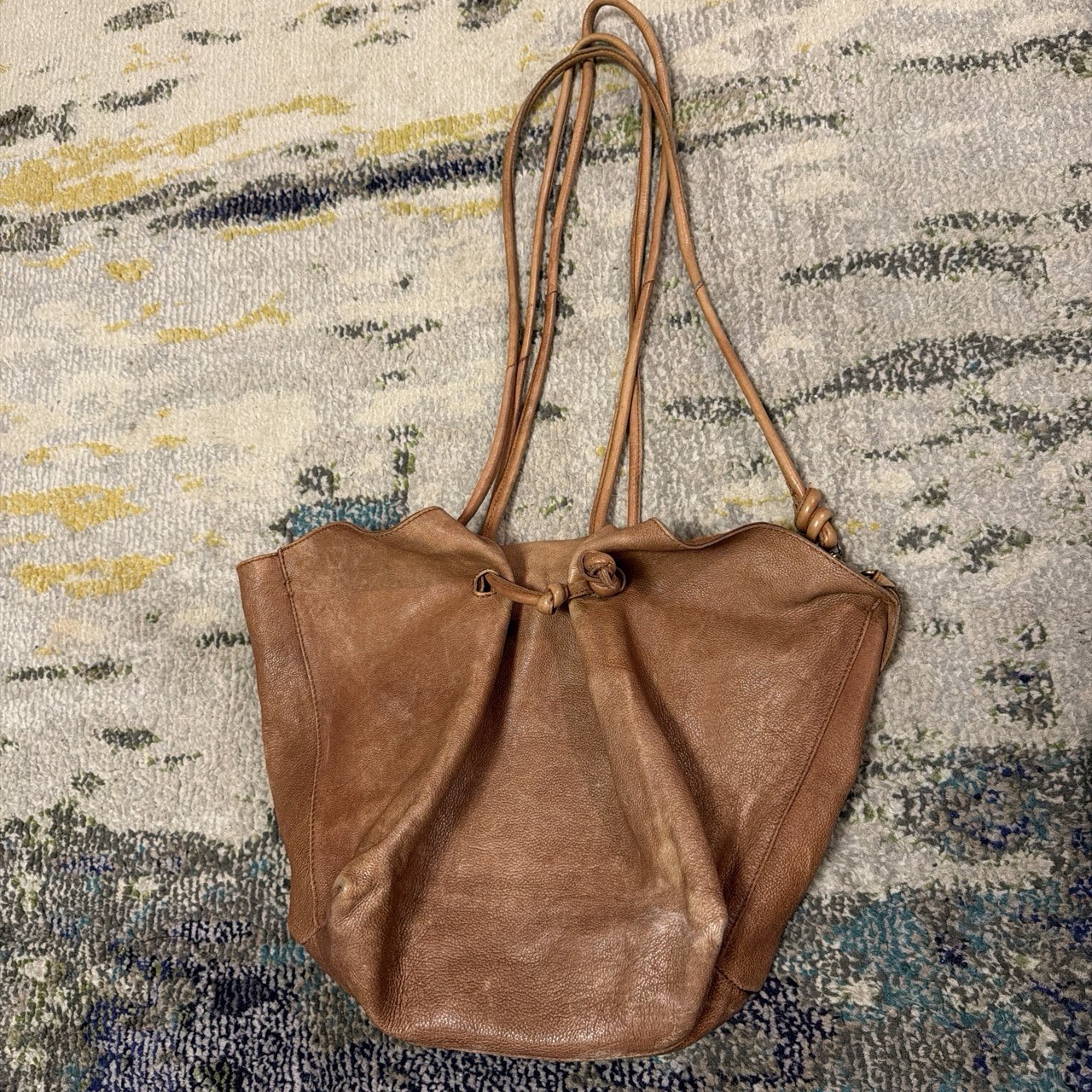 Free People Women’s Red Leather Head Over Heels Tote Bag