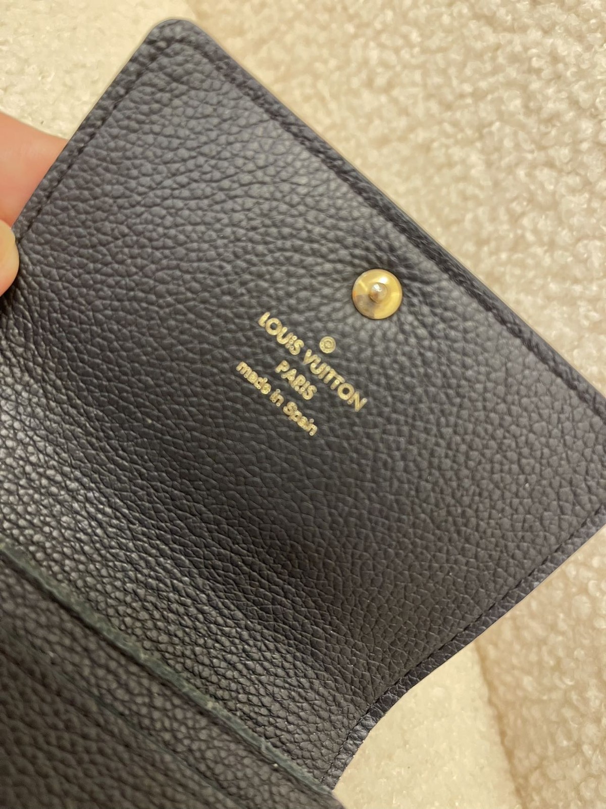 Louis Vuitton Monogram Empreinte Normal Size Black Leather Card Holder Duty Paid