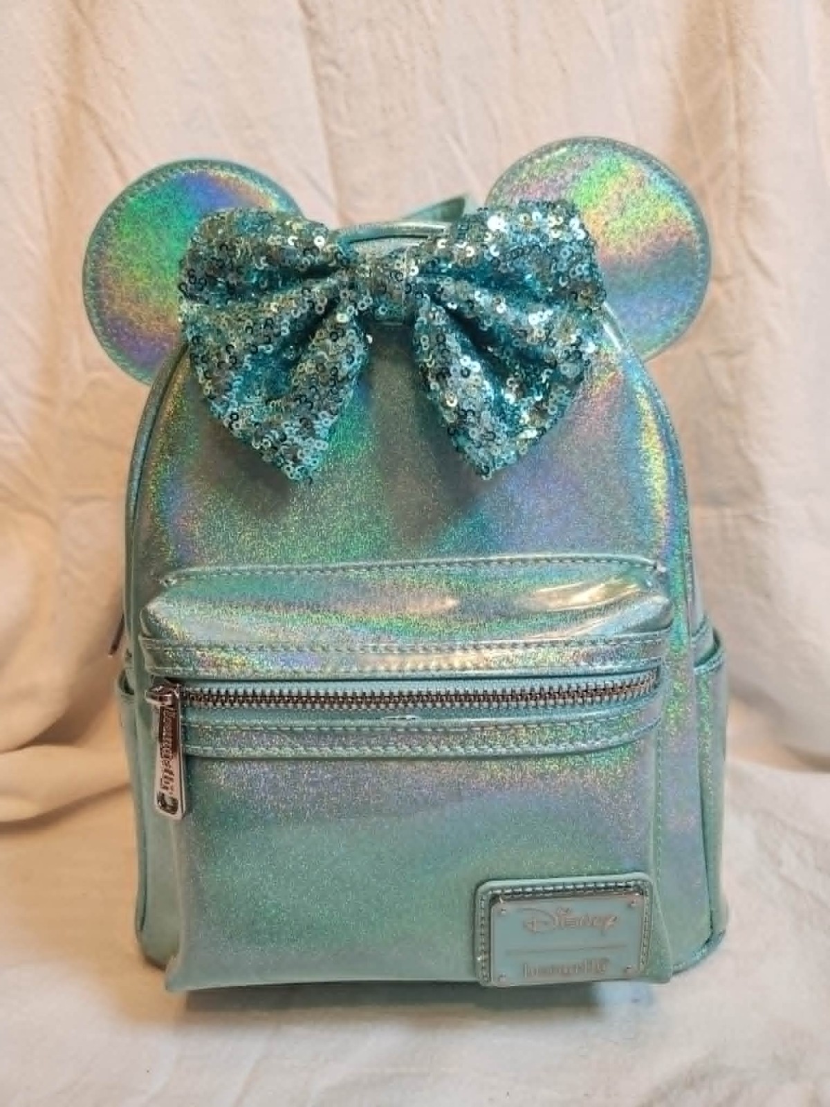 Loungefly Seafoam Green Minnie Mouse Sequin Bow Mini