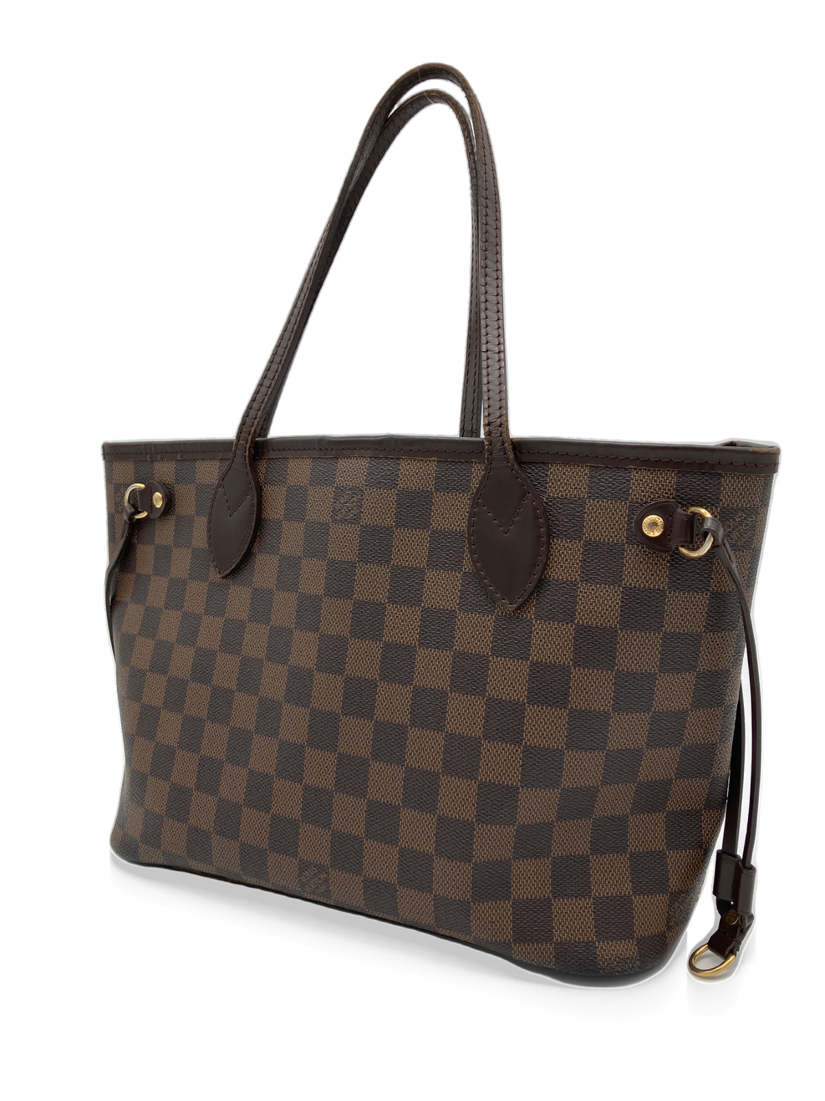 LOUIS VUITTON Neverfull PM Damier Ebene Tote Bag N51109 Brown Authentic