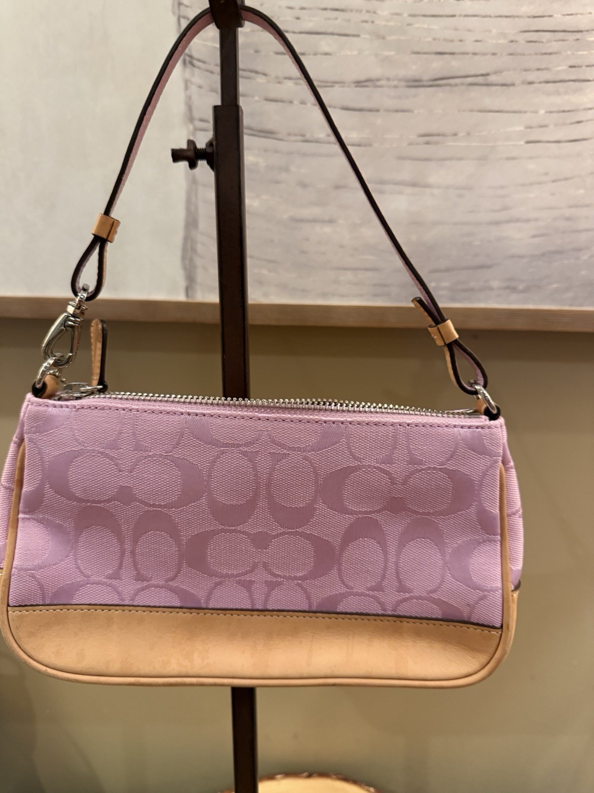 Coach Signature Mini Demi Bag Canvas Leather Bubblegum Pink 6094 Y2K Vintage