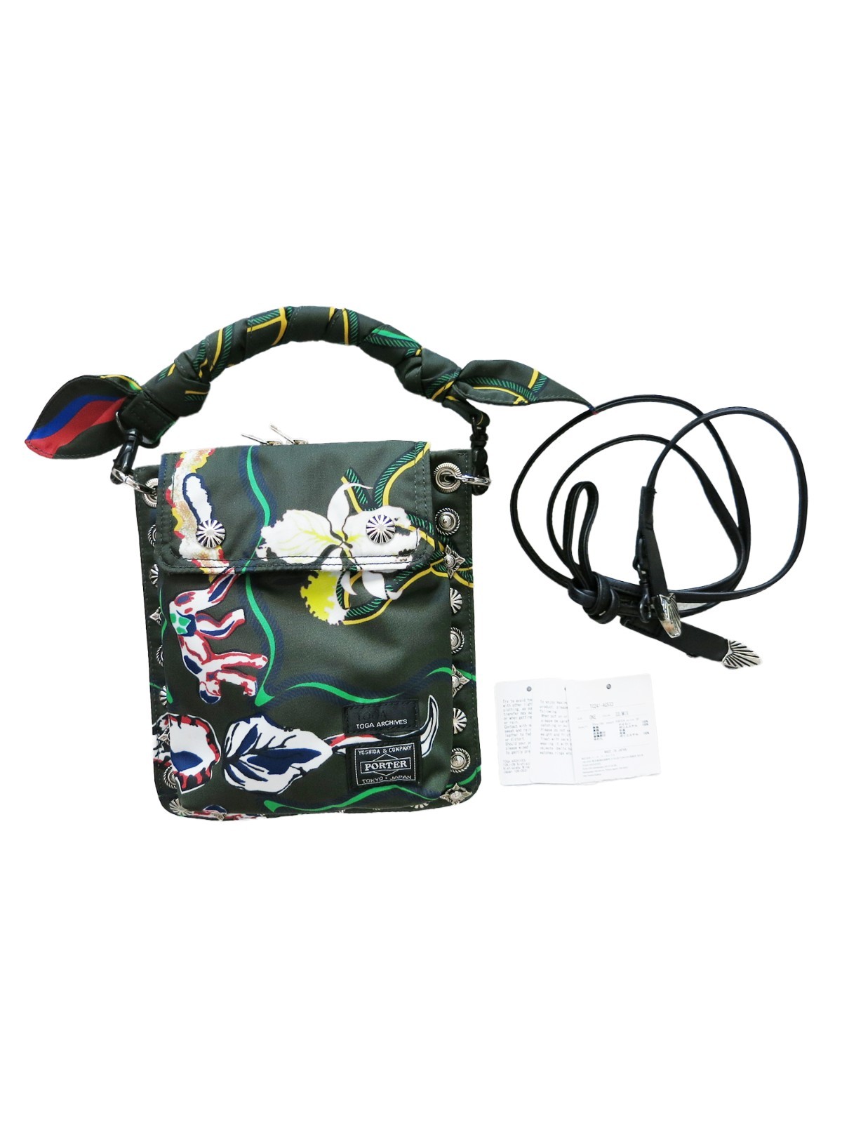 TOGA ARCHIVES x PORTER Green Nylon Floral AOYAMA LIMITED Studded Crossbody Bag