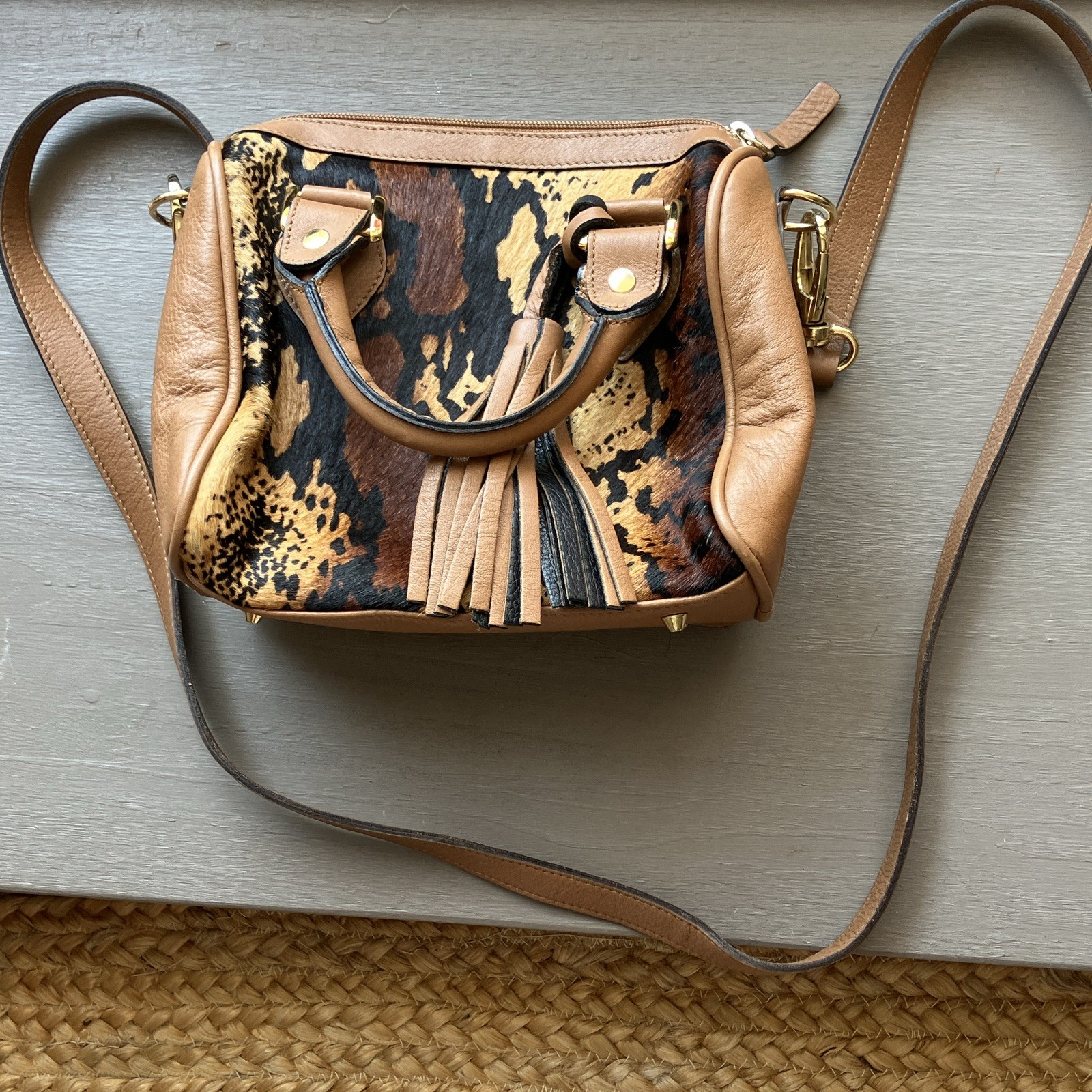 Clever Carriage Company Pony Hair Satchel. Good Used Condition