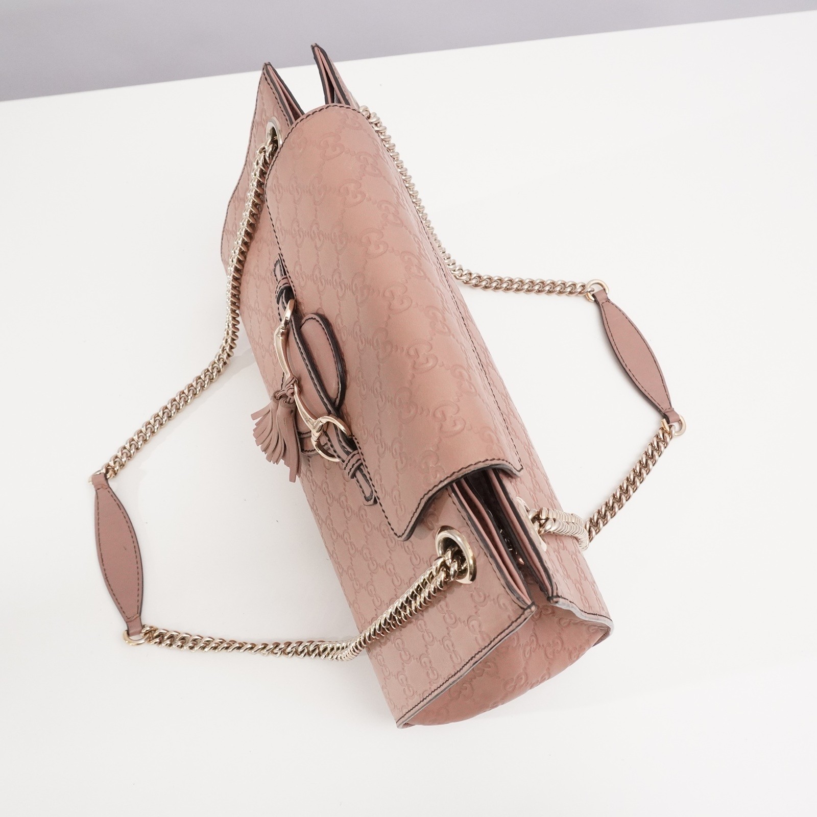 GUCCI Guccissima Horsebit Emily 295403 Chain Shoulder Bag 527066 Auth #53621A