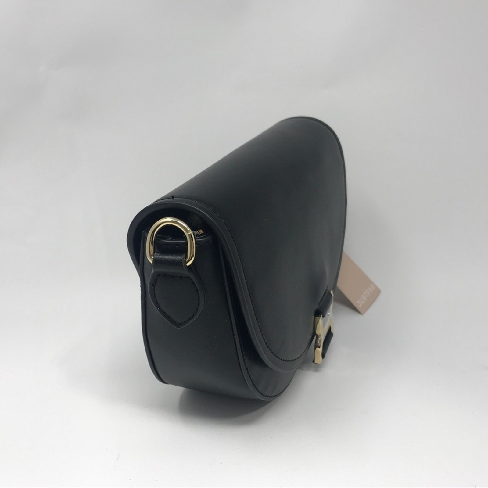 JustFab Saddle Bag With Hardware, OS – Black/Gold