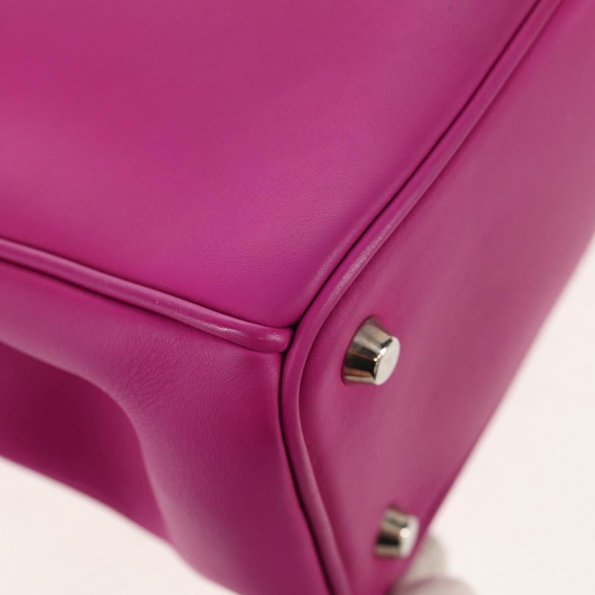 Christian Dior Diorissimo Hand Bag Leather 2way Purple Silver Auth bs30787