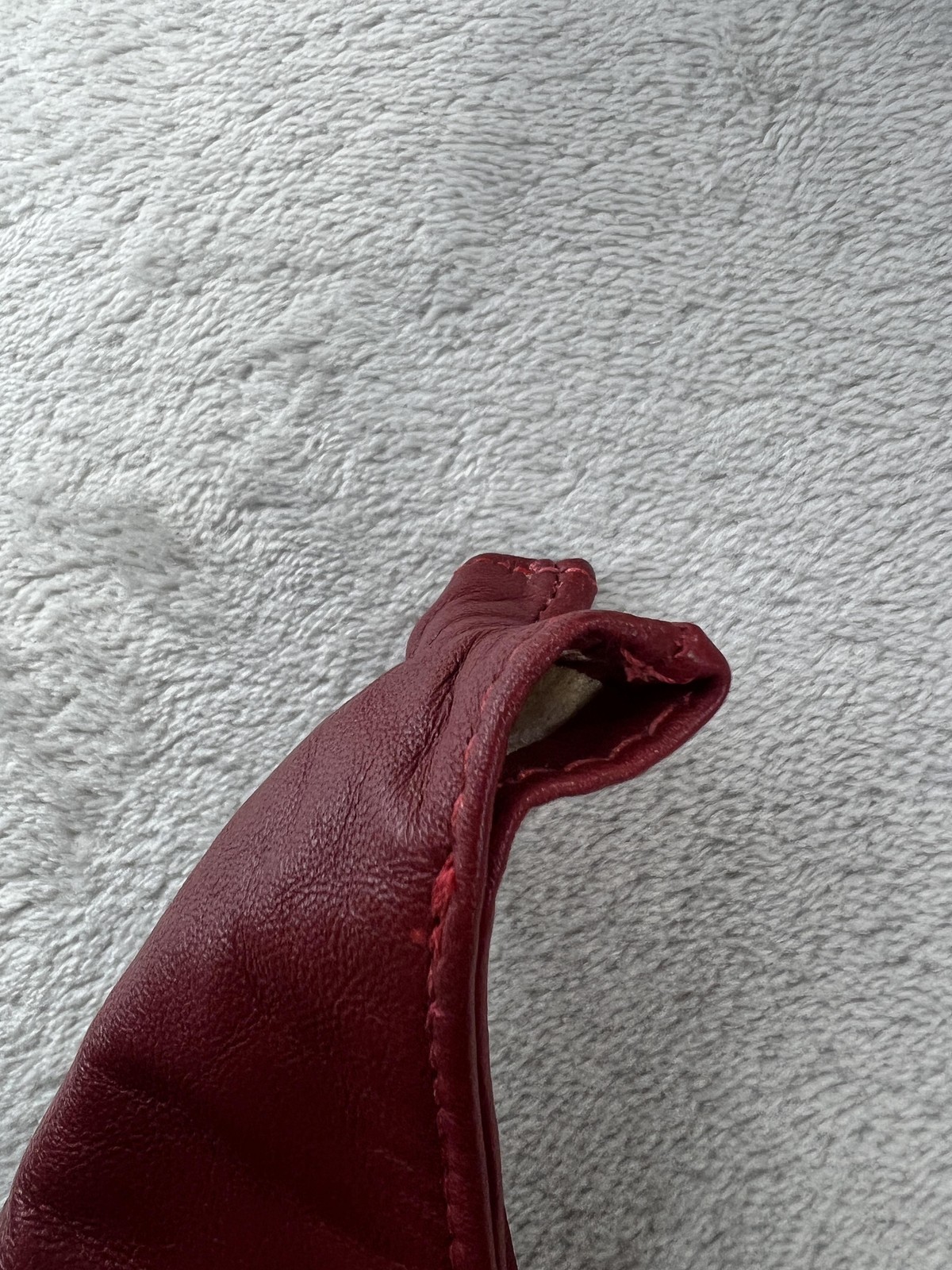 Ananas New York Hobo Bag Womens Large Red Leather Wood Ring Made in NYC *READ*