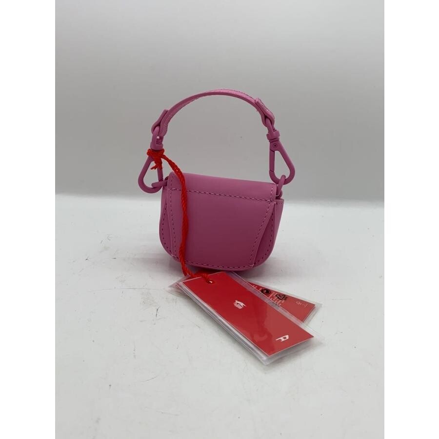 DIESEL Mini Charm Shoulder Bag Leather Pink Womens Compact Crossbody Purse
