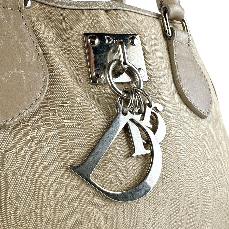 CHRISTIAN DIOR Bag: Nylon Canvas Beige W27H20D11cm w/o accessories;