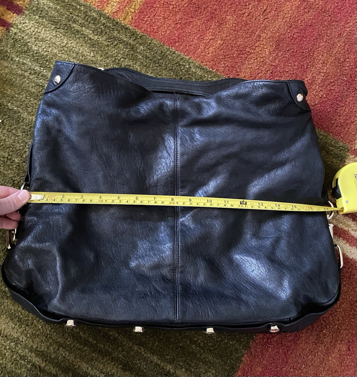 Rebecca Minkoff Black Large Hobo Shoulder Bag Zip Pockets Detachable Strap