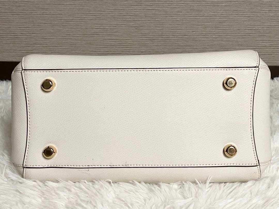 USED Good Condition COACH Handbag White Leather 67027 from JAPAN