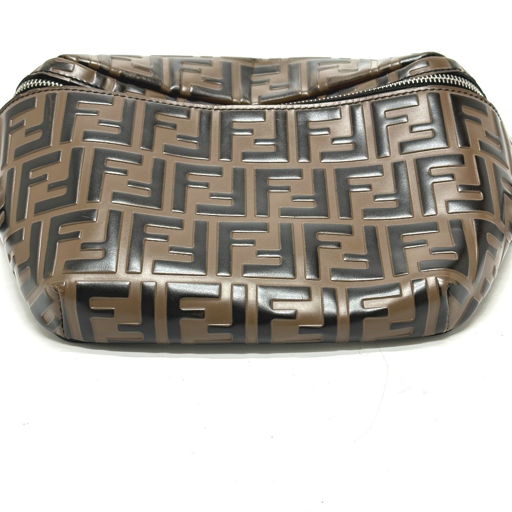 FENDI 7VA434 Crossbody bag Shoulder Bag Zucca Bag body bag Leather Brown/Black