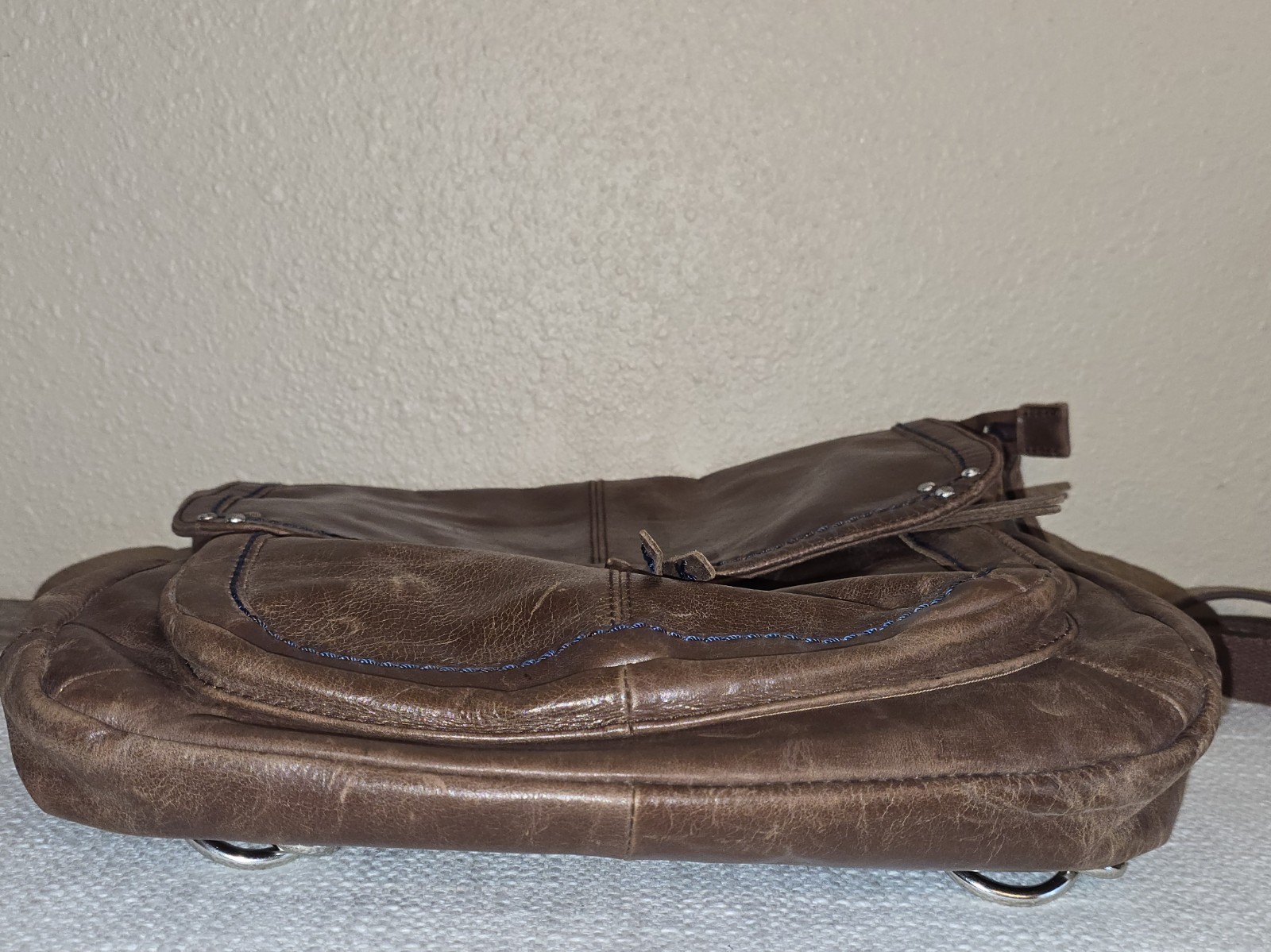The Sak Brown Leather Convertible Backpack Crossbody Shoulder Bag See Photos