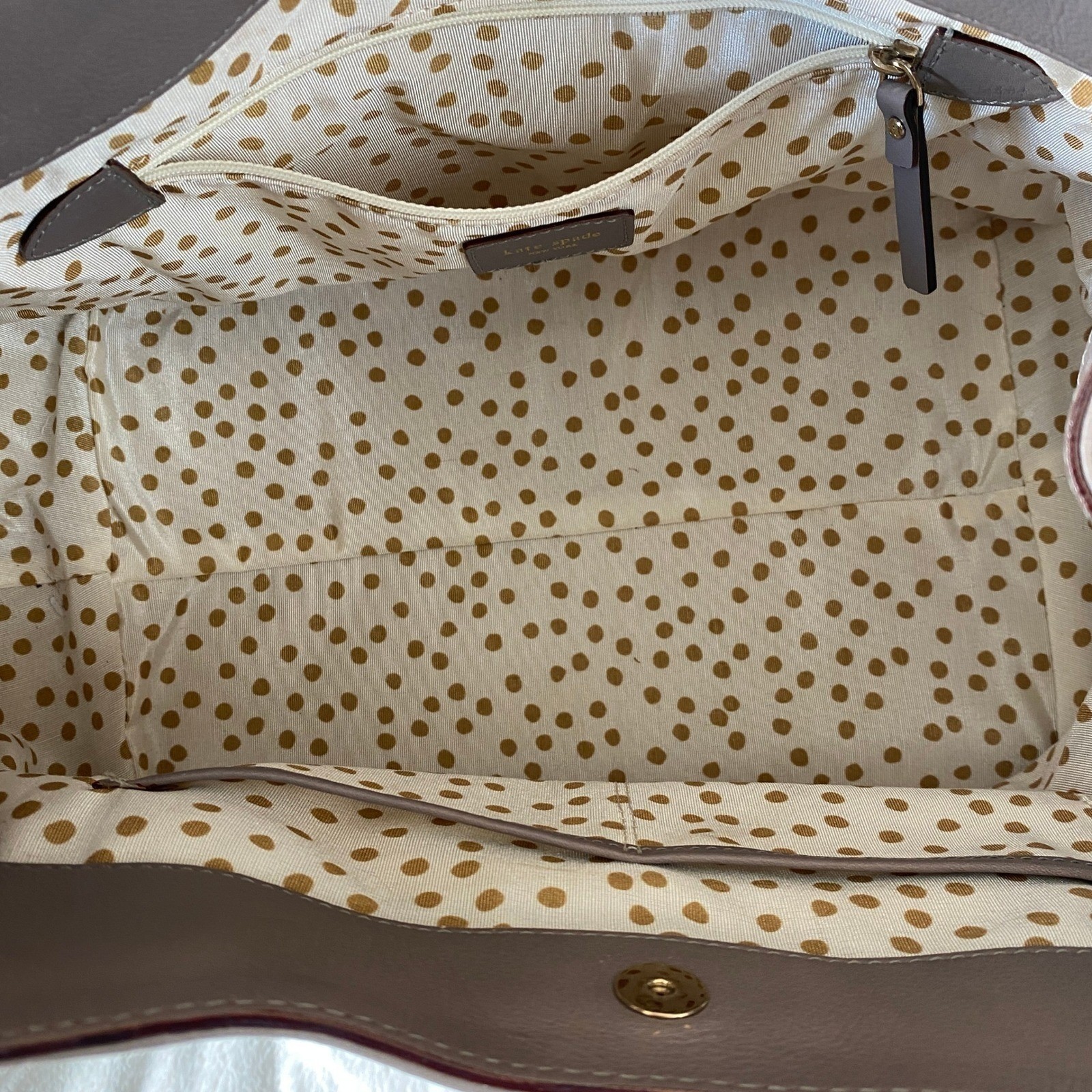 Kate Spade x Kent Stevie Alessandra Leather Satchel Bag Handbag Taupe Sleek 90s