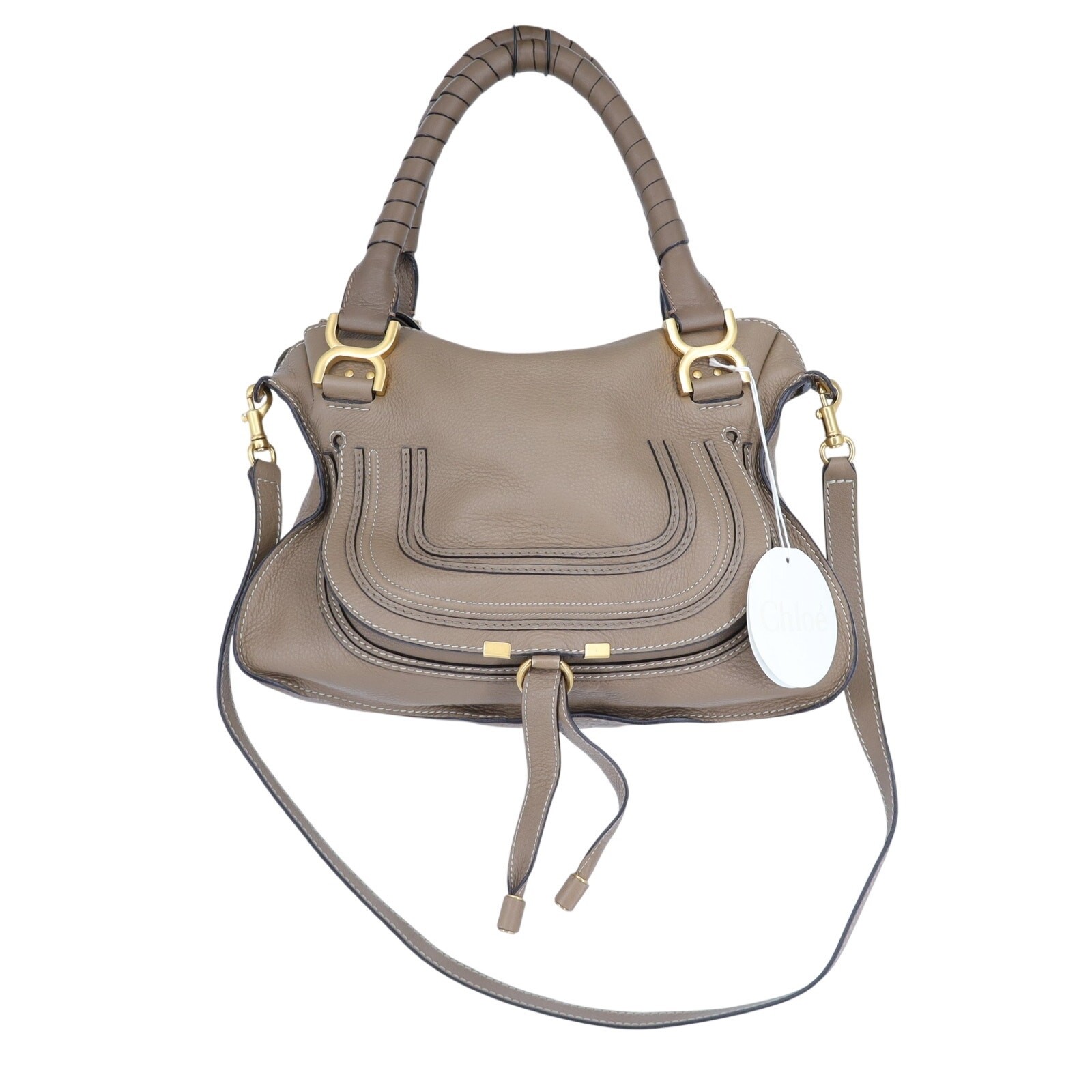CHLOE Marcie Grained Leather Bag Nut NWT Convertible Crossbody Shoulder Bag