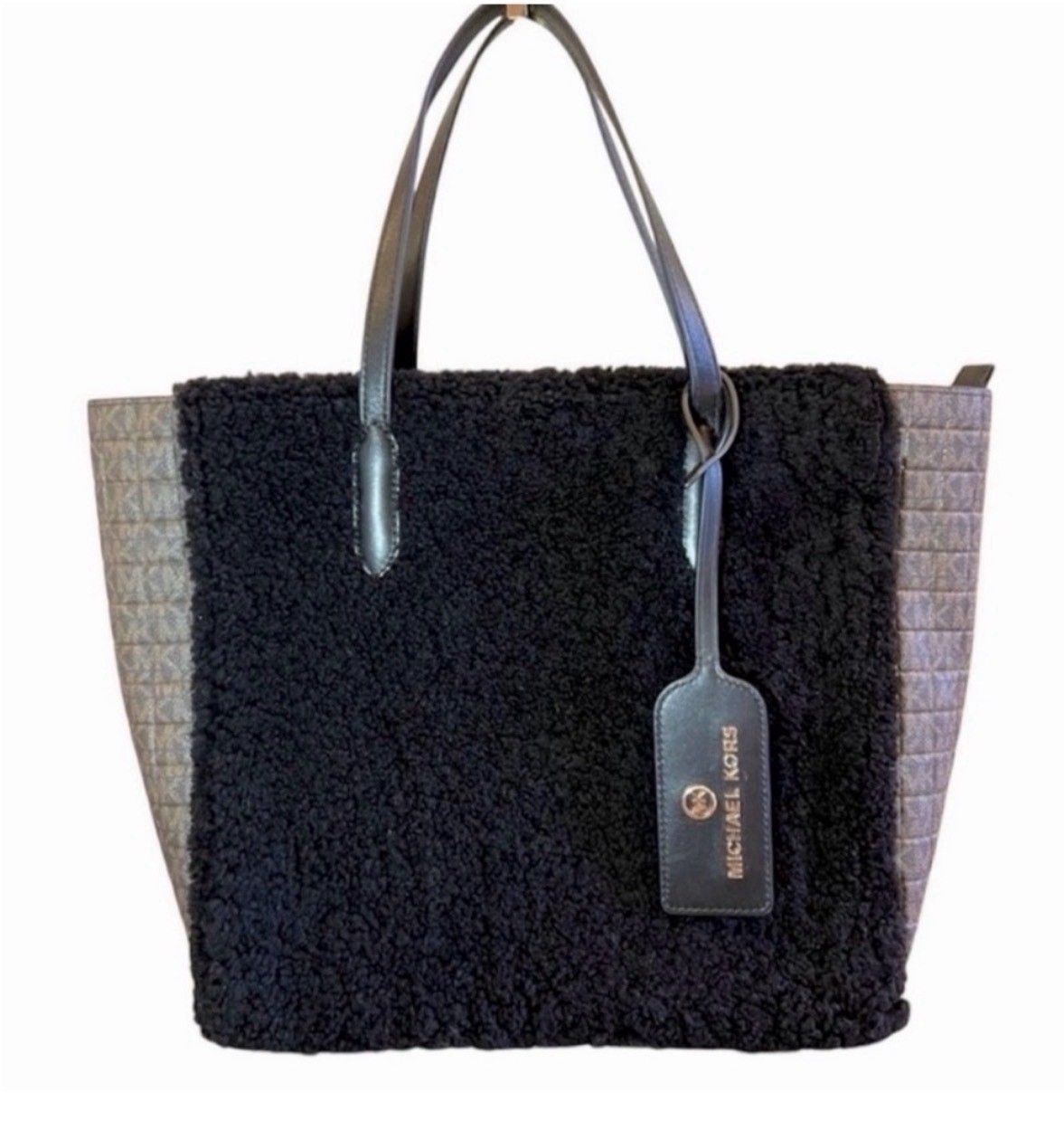 Michael Kors Sinclair Brand NEW Large Tote Bag Leather and shearling.