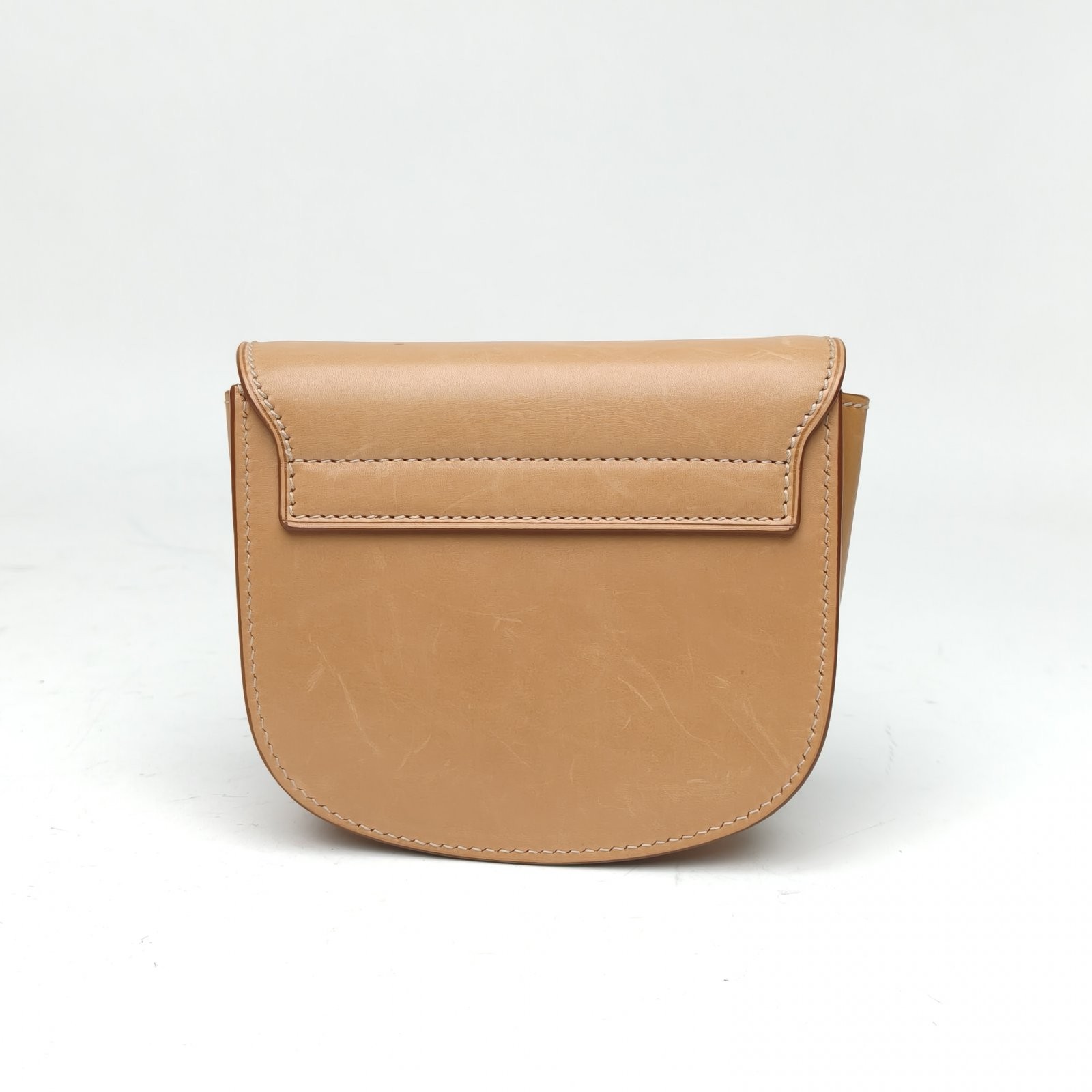 SAINT LAURENT KAIA Saddle Bag Mini 15cm Milky Tea Calfskin Crossbody Bag