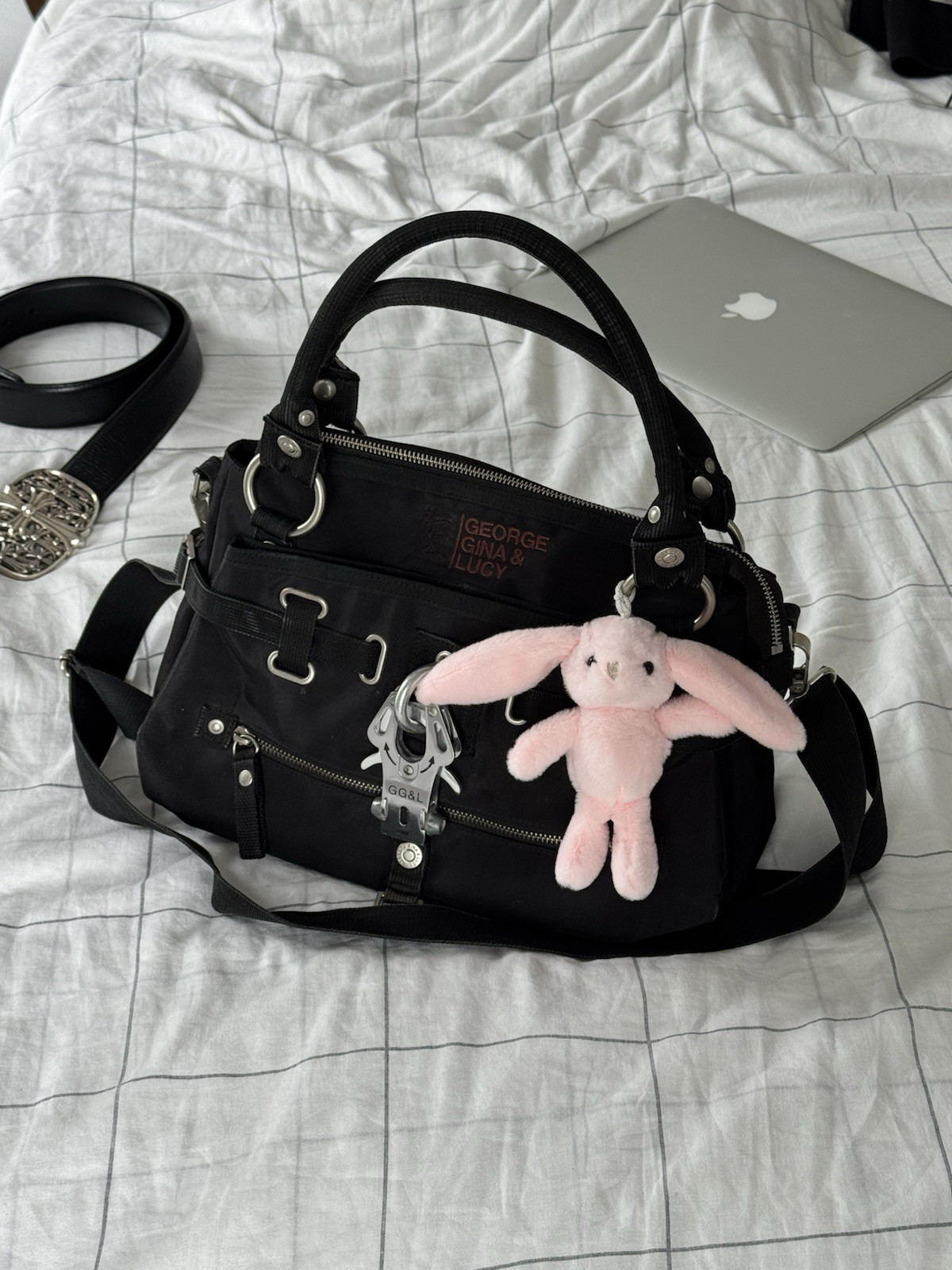 Rare George Gina & Lucy Black Jelly Bean GGL Carbine Y2K City Bag Handbag
