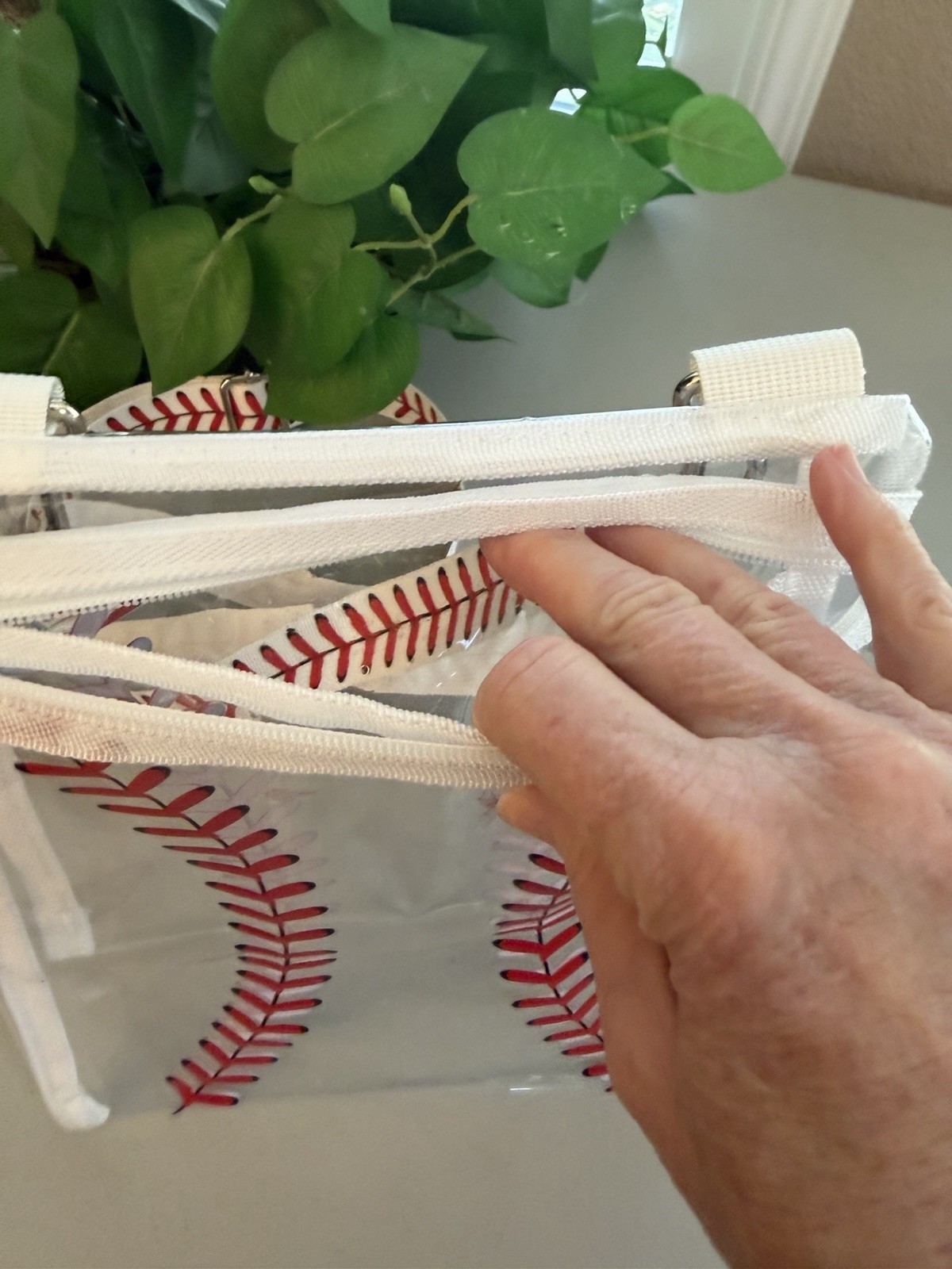 Clear Crossbody Bag with Baseball Stitching Logo ⚾️