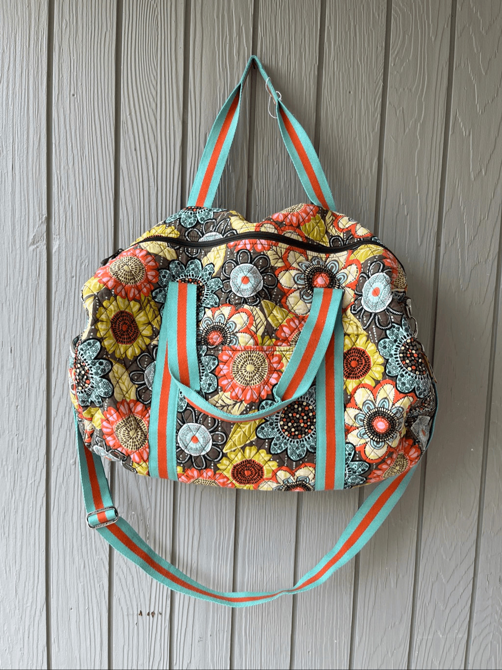 Vera Bradley Lola Large Weekender Duffel Bag Flower Shower Travel Carry On