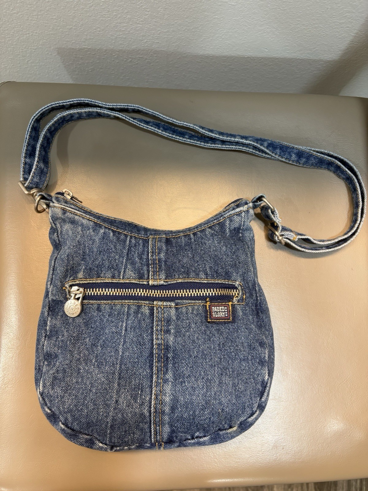 Vintage Blue Denim Jean Shoulder Bag Faded Glory