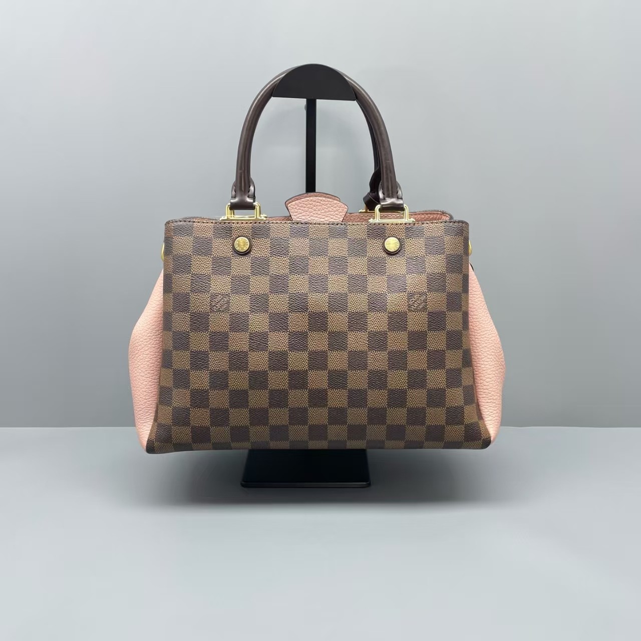 Auth Louis Vuitton Brittany Monogram Damier Pink Tote Bag