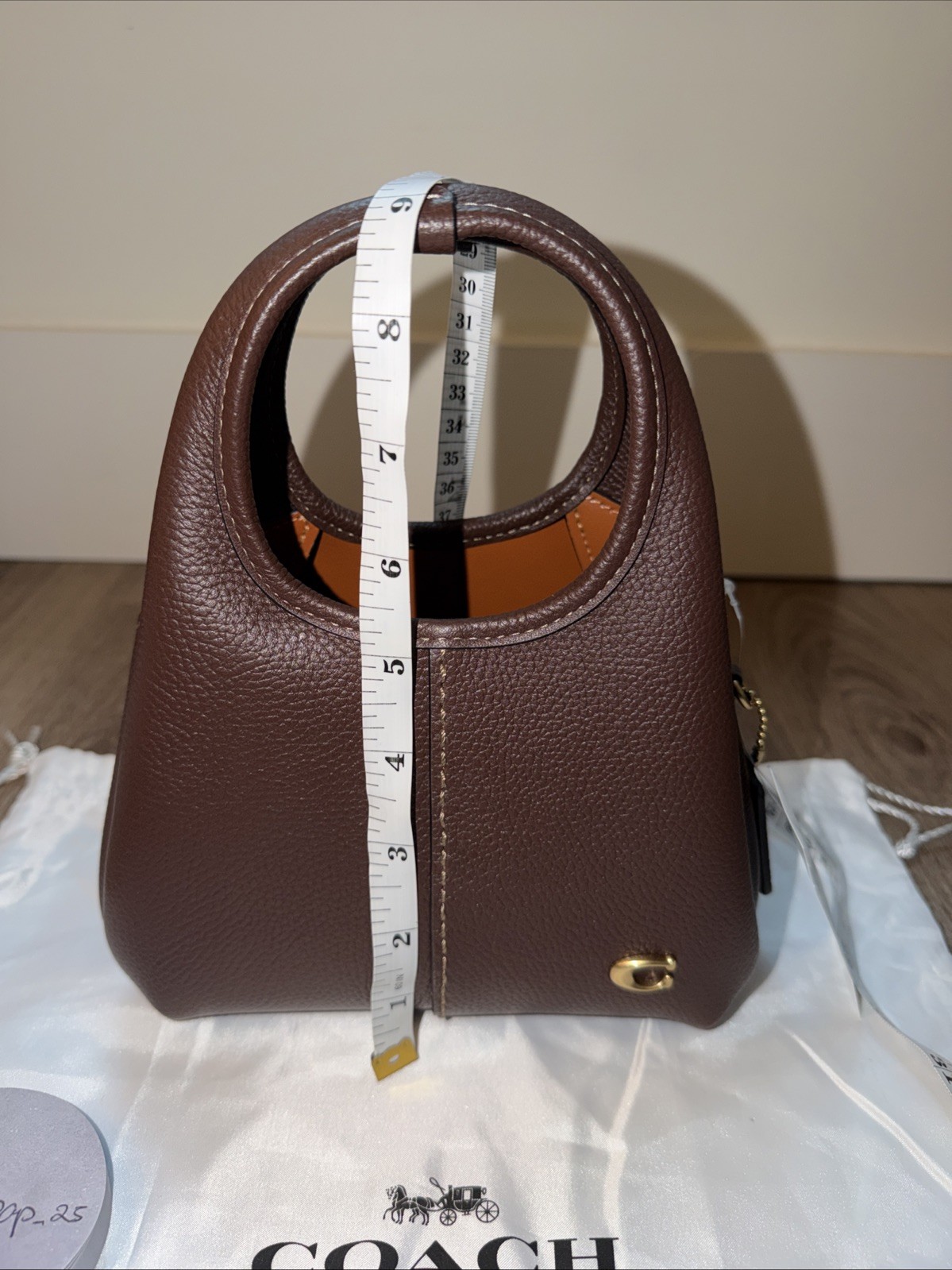 Coach Lana 19 Maple Peddled Leather with Chain Strap Crossbody Bag CCY32 B4MPL