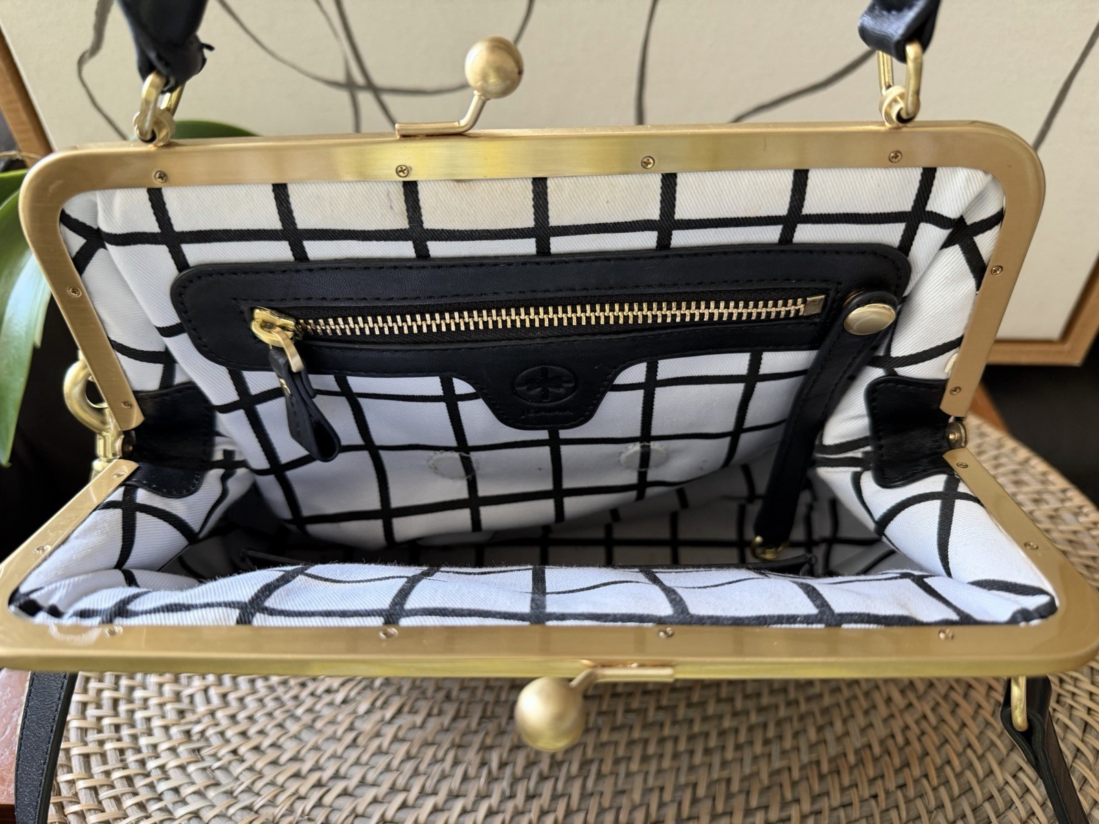 Jemma JOJO black leather brass hardware handbag
