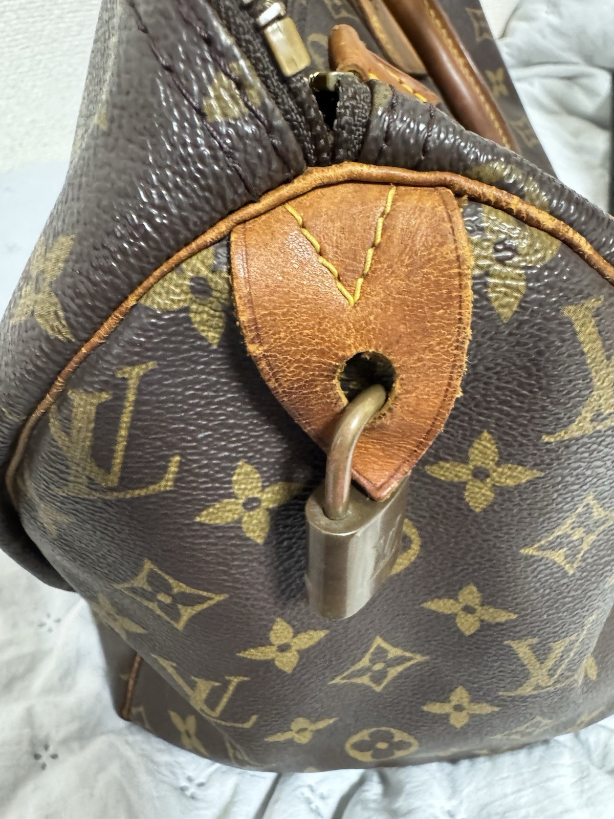 Louis Vuitton Speedy 30 Monogram Bag Brown Vintage PVC Canvas, Leather