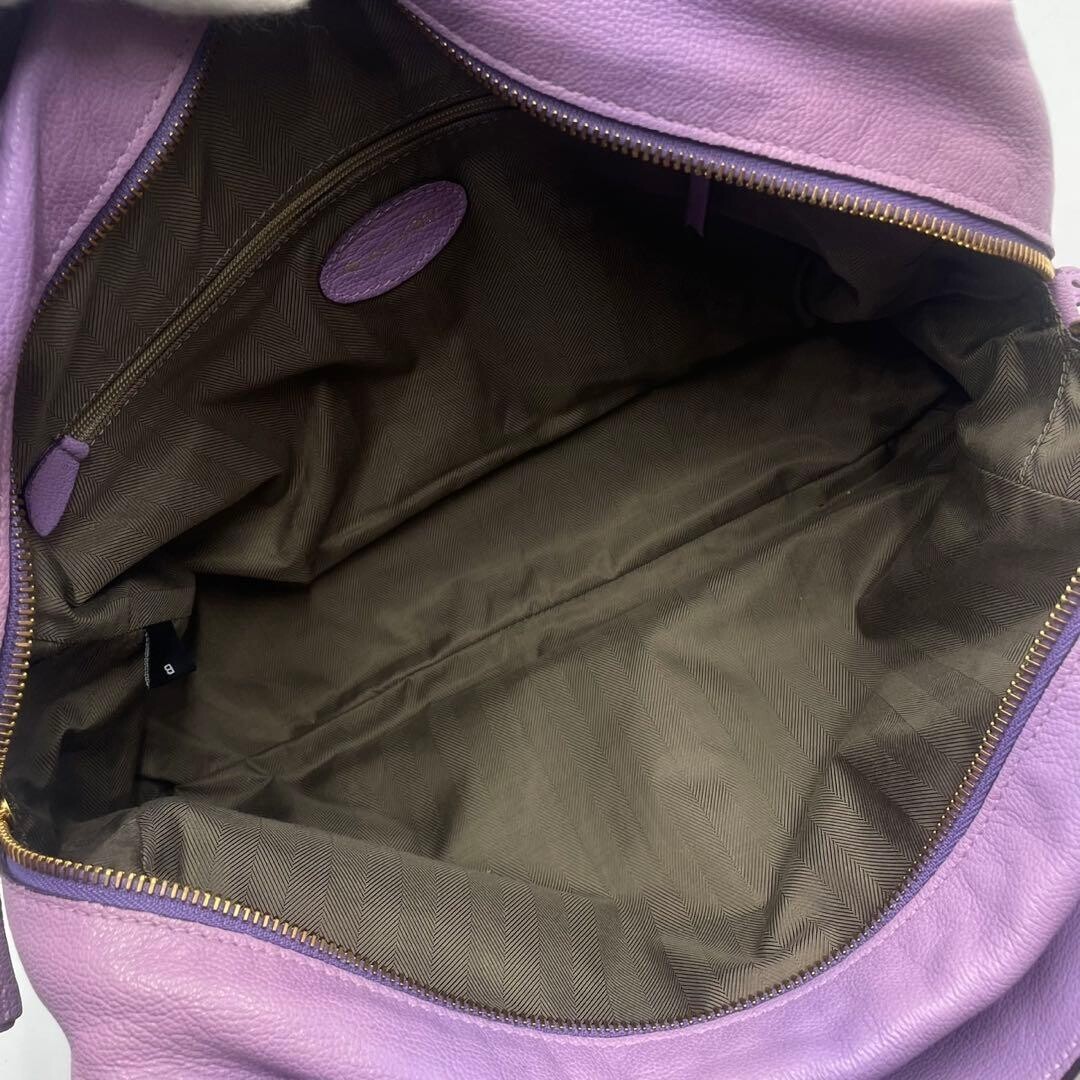 MULBERRY Handbag Mini Boston Bag Leather Purple Vintage From Japan