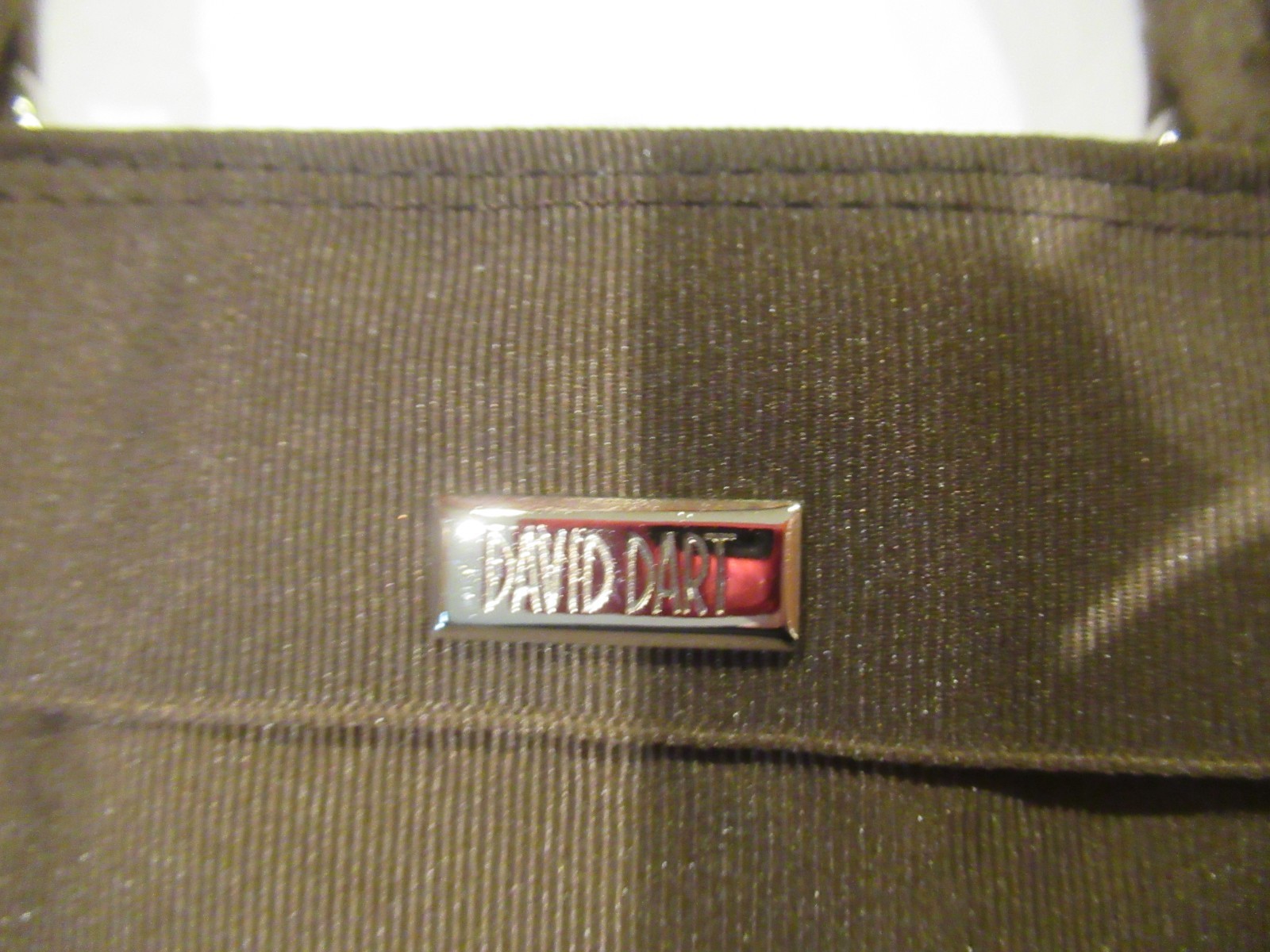 David Dart brown striped nylon purse