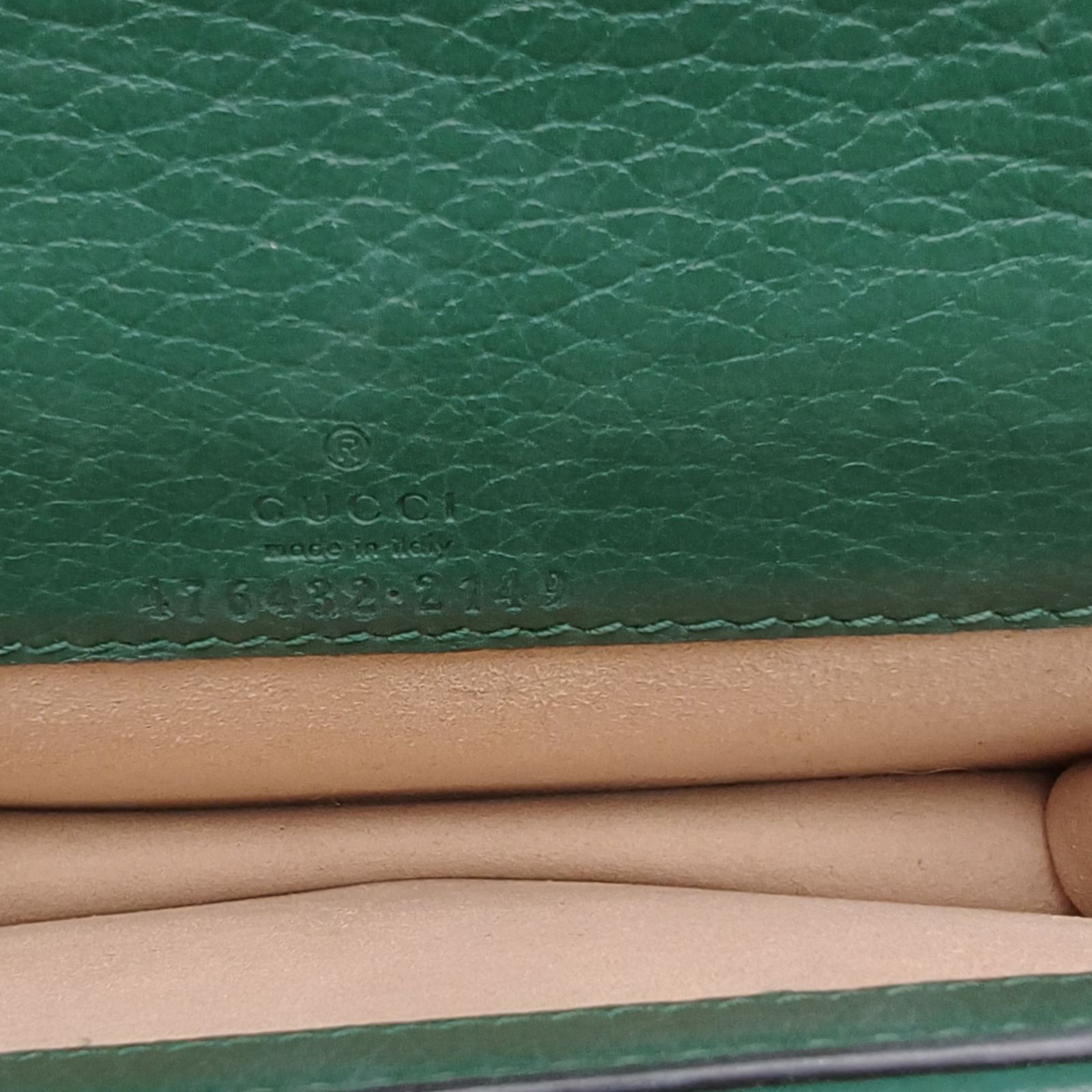 GUCCI Dionysus Ultra Mini 16.5cm Emerald Green Calfskin Crossbody Bag