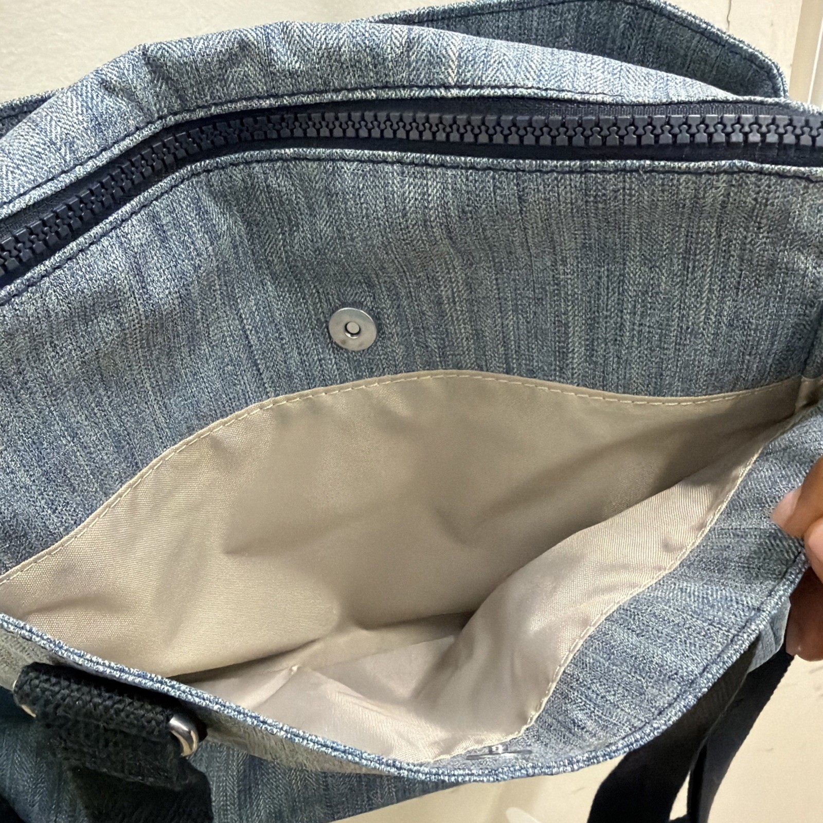 Kipling Felicity Indigo Chambray Double Handle Shoulder Crossbody Bag Purse