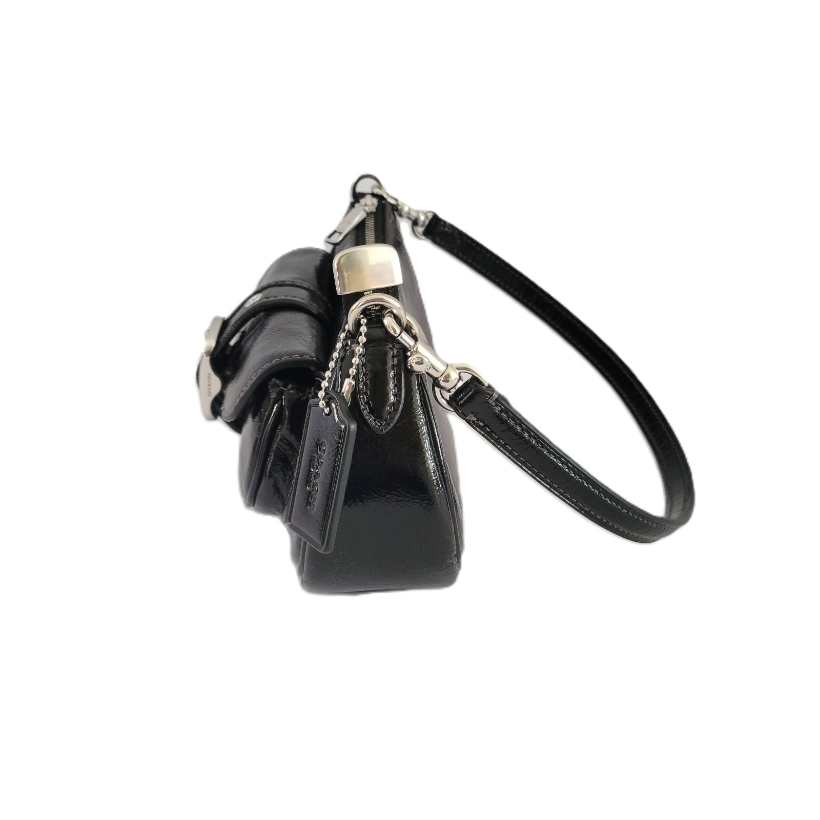 Coach CDB19 Ashton Mini Shoulder Bag Glazed Leather Crossbody Black Bag